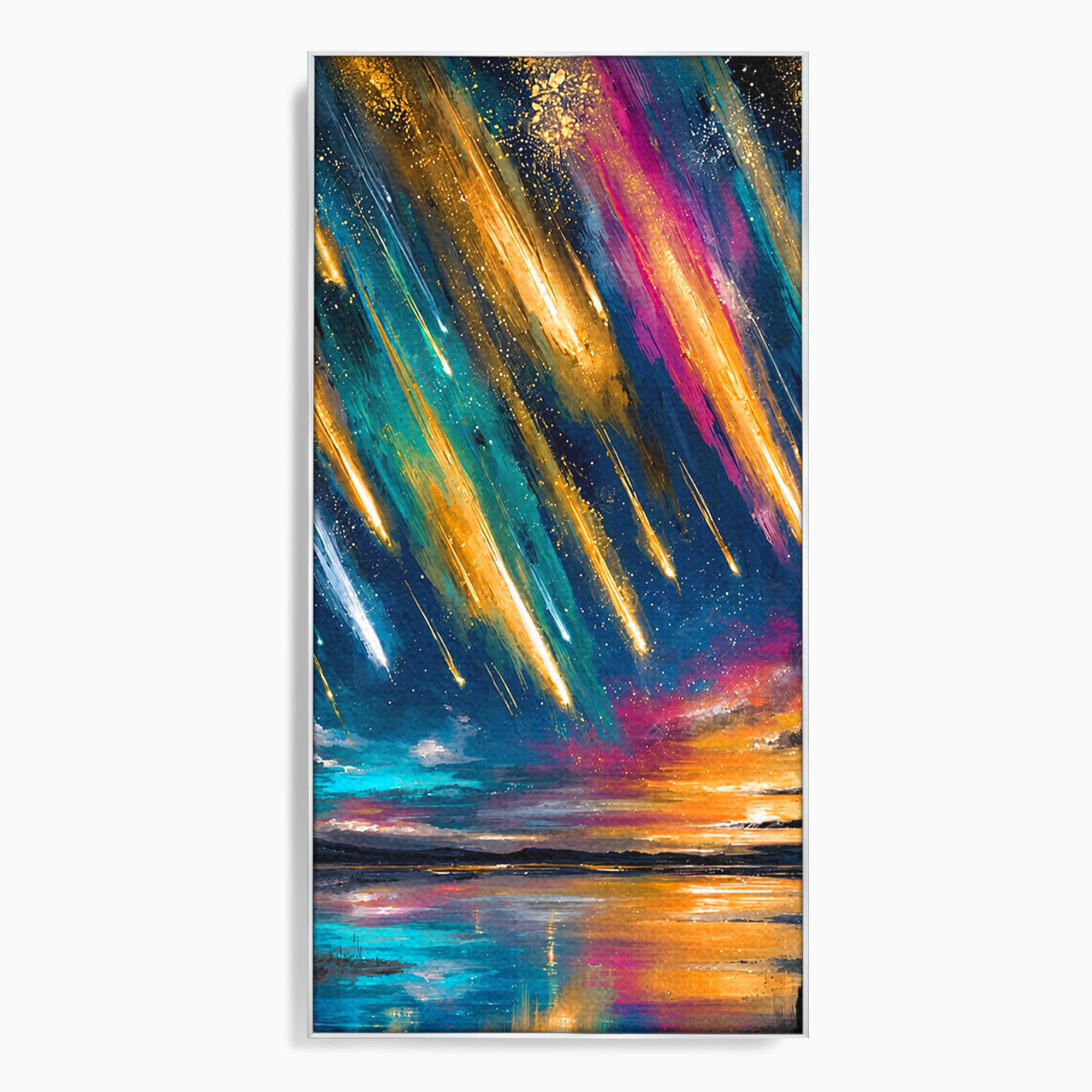 Tablou Canvas Premium LuxCanva® S1030, Ploua Cu Stele, Stele, Cer, Peisaj, Apus, Living, Culori Vibrante