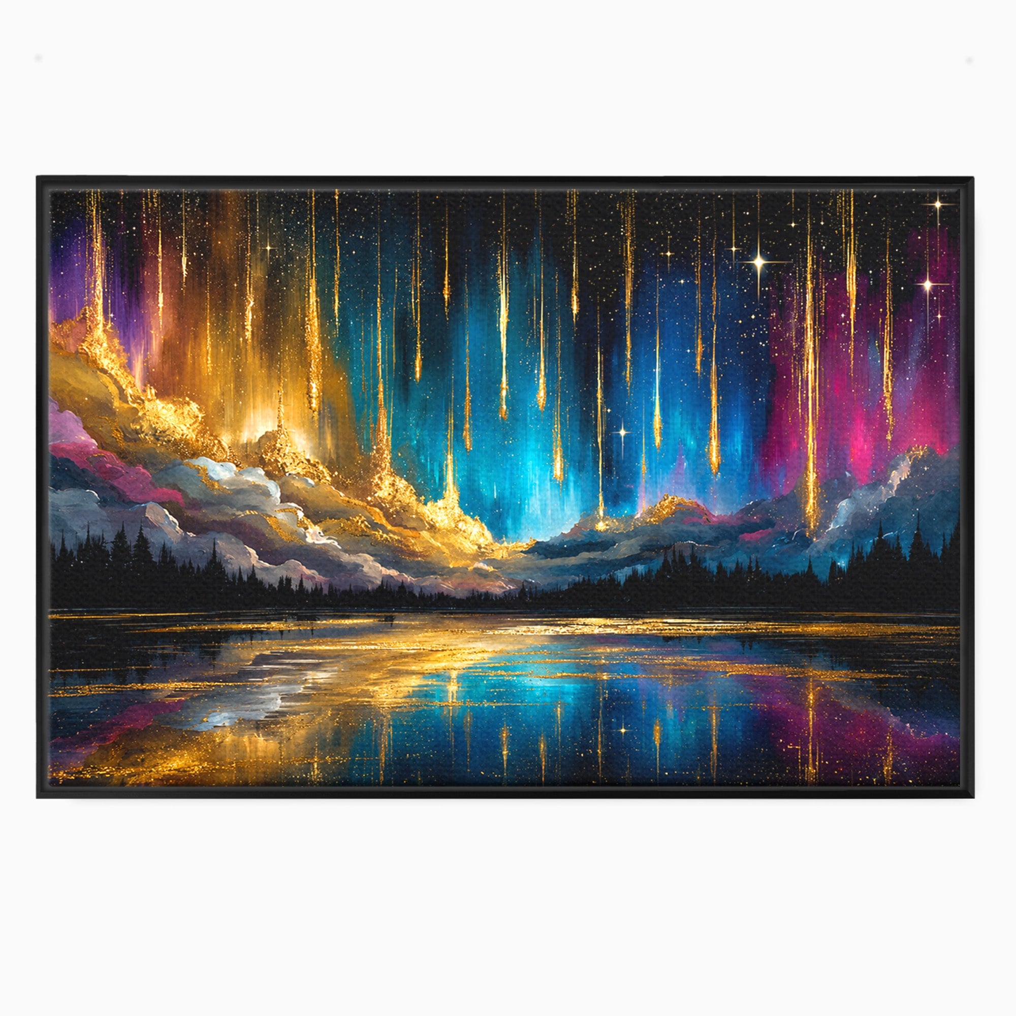 Tablou Canvas Premium LuxCanva® S1031, Aurora Boreala Feerica, Aurora, Peisaj, Cer, Noapte, Magie, Living, Dormitor, Culori Vibrante