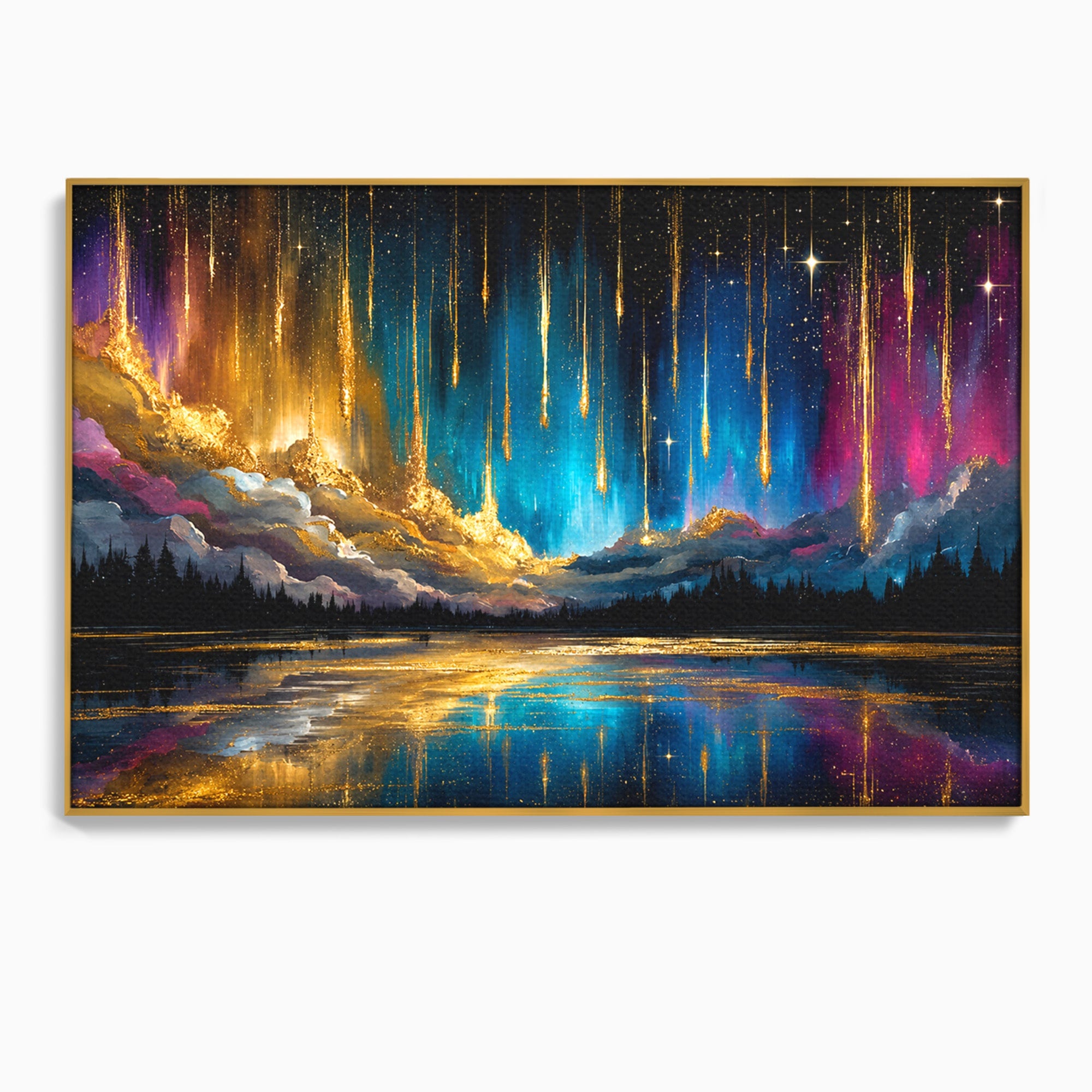Tablou Canvas Premium LuxCanva® S1031, Aurora Boreala Feerica, Aurora, Peisaj, Cer, Noapte, Magie, Living, Dormitor, Culori Vibrante