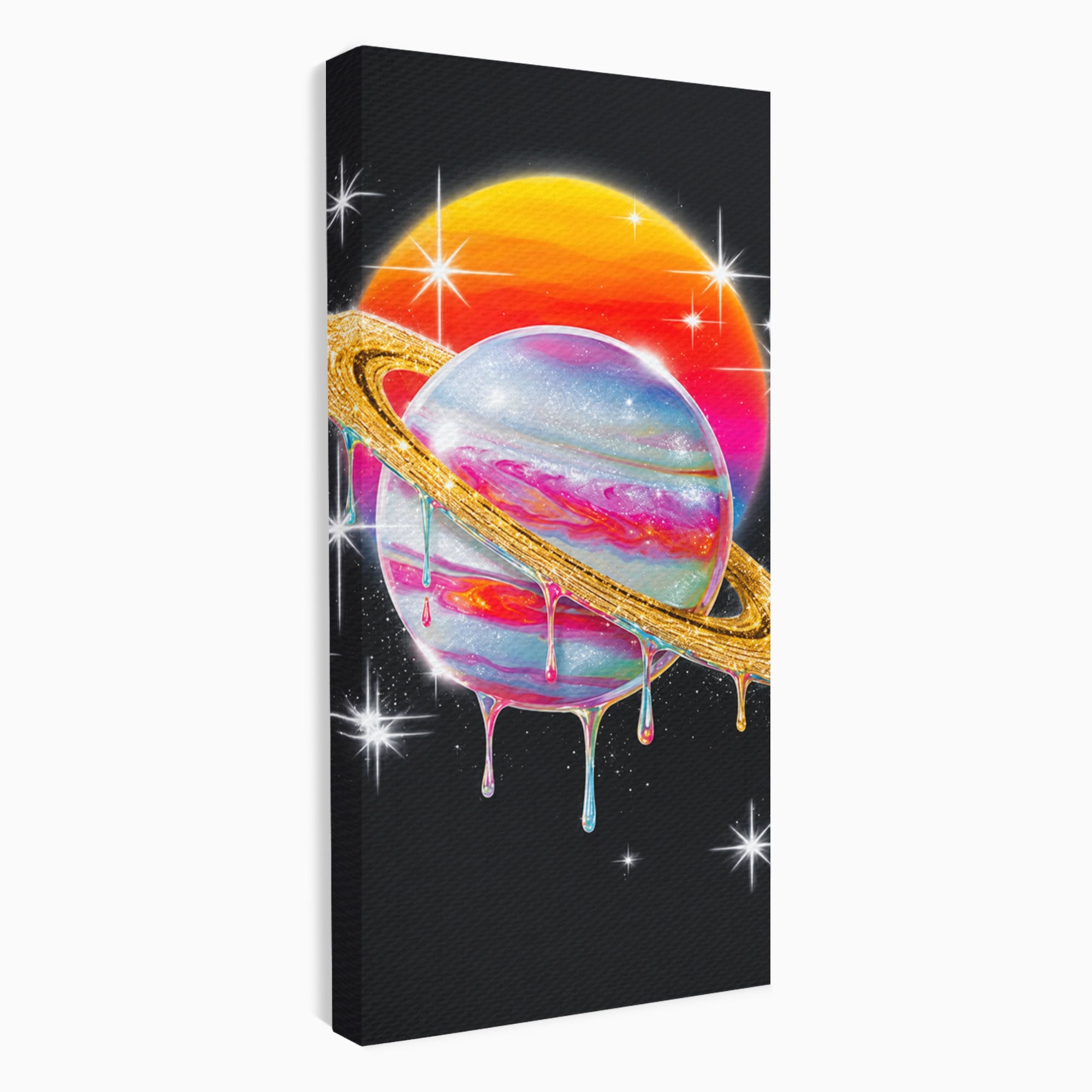 Tablou Canvas Premium LuxCanva® S1032, Planeta Curcubeu, Planeta, Spatiu, Culori, Fantezie, Dormitor, Culori Vibrante
