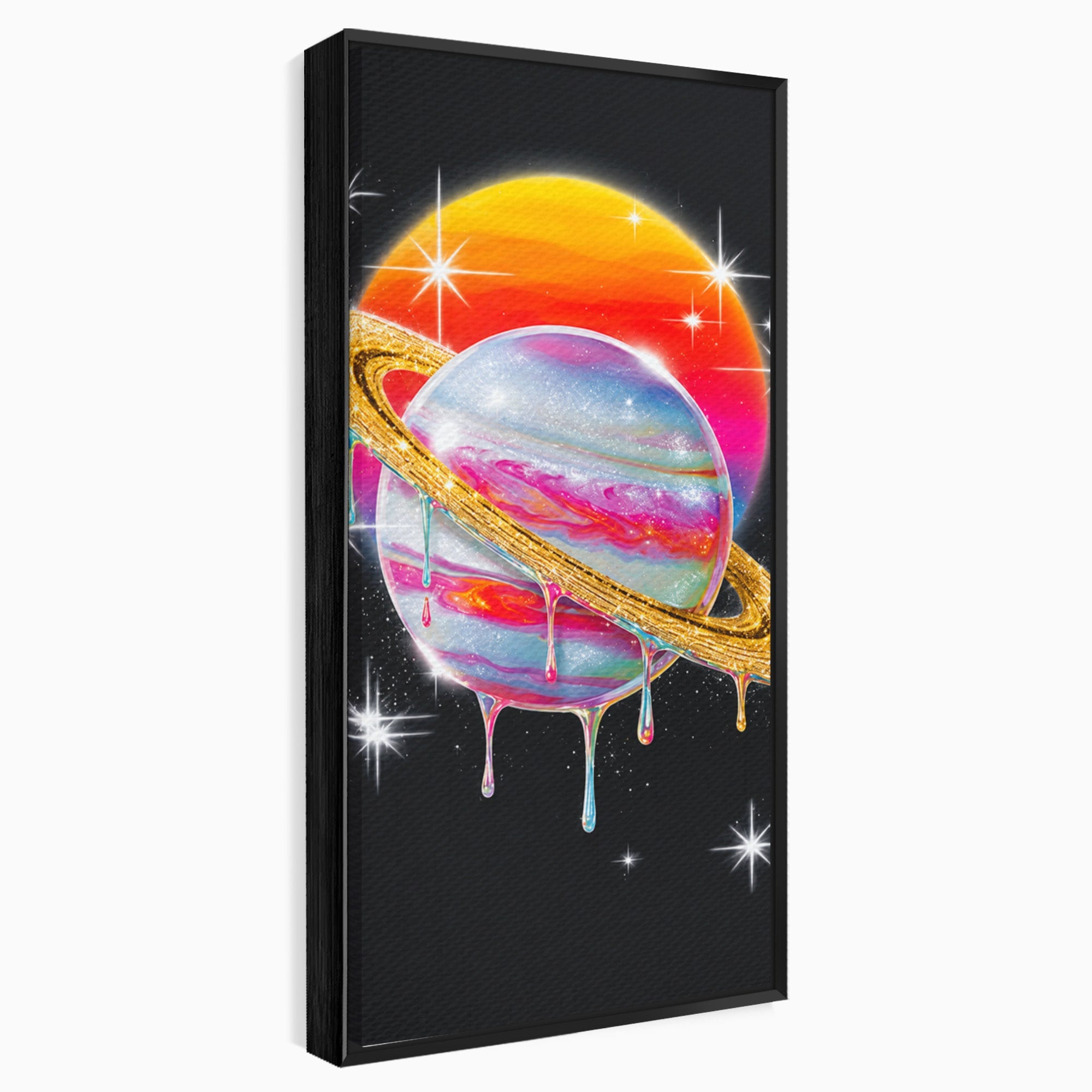 Tablou Canvas Premium LuxCanva® S1032, Planeta Curcubeu, Planeta, Spatiu, Culori, Fantezie, Dormitor, Culori Vibrante