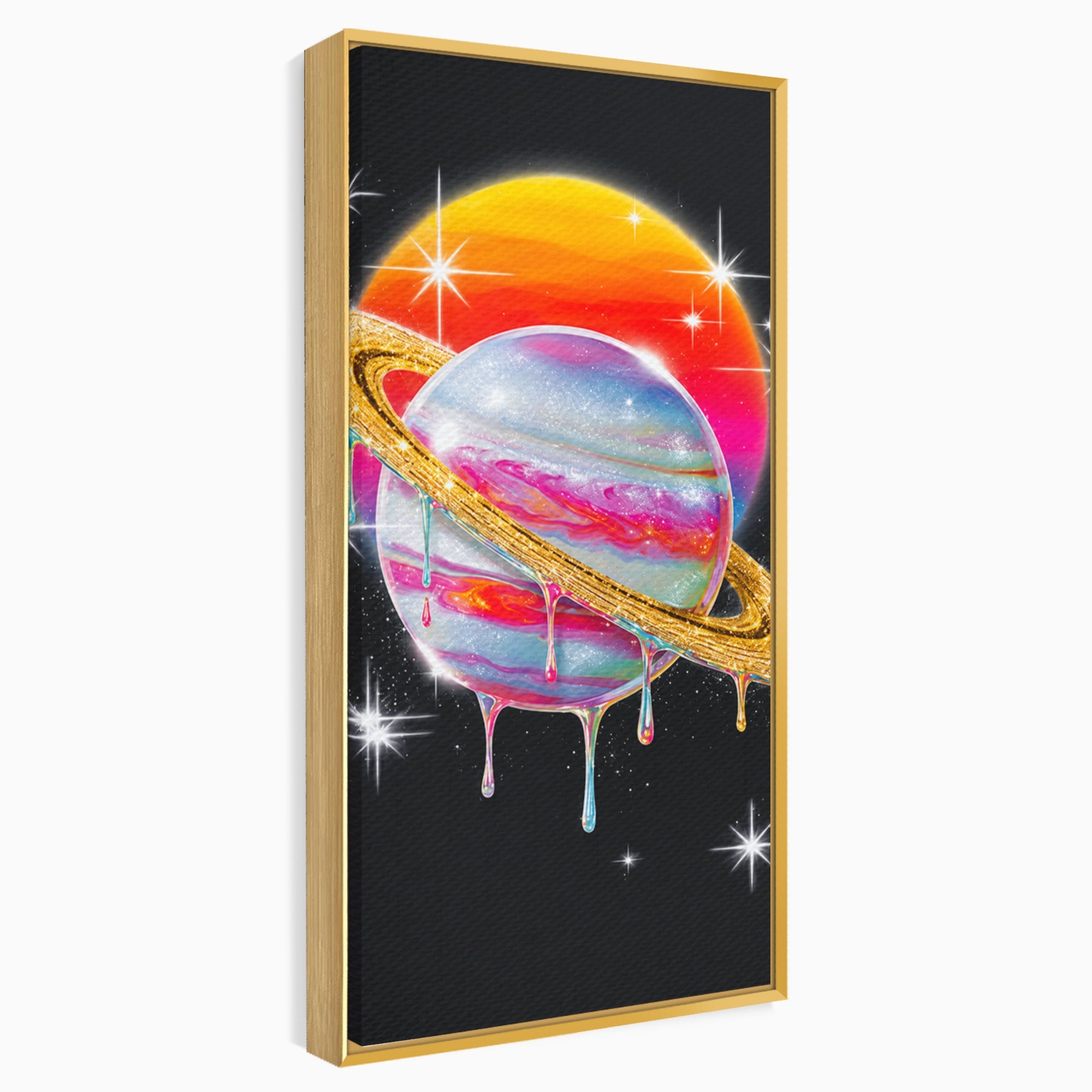 Tablou Canvas Premium LuxCanva® S1032, Planeta Curcubeu, Planeta, Spatiu, Culori, Fantezie, Dormitor, Culori Vibrante