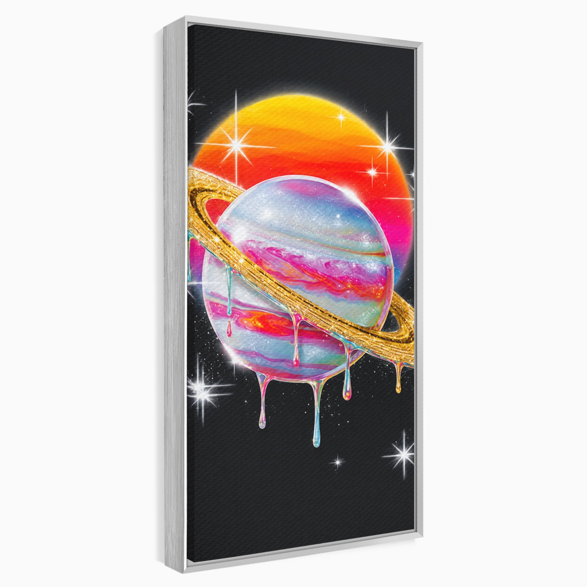 Tablou Canvas Premium LuxCanva® S1032, Planeta Curcubeu, Planeta, Spatiu, Culori, Fantezie, Dormitor, Culori Vibrante