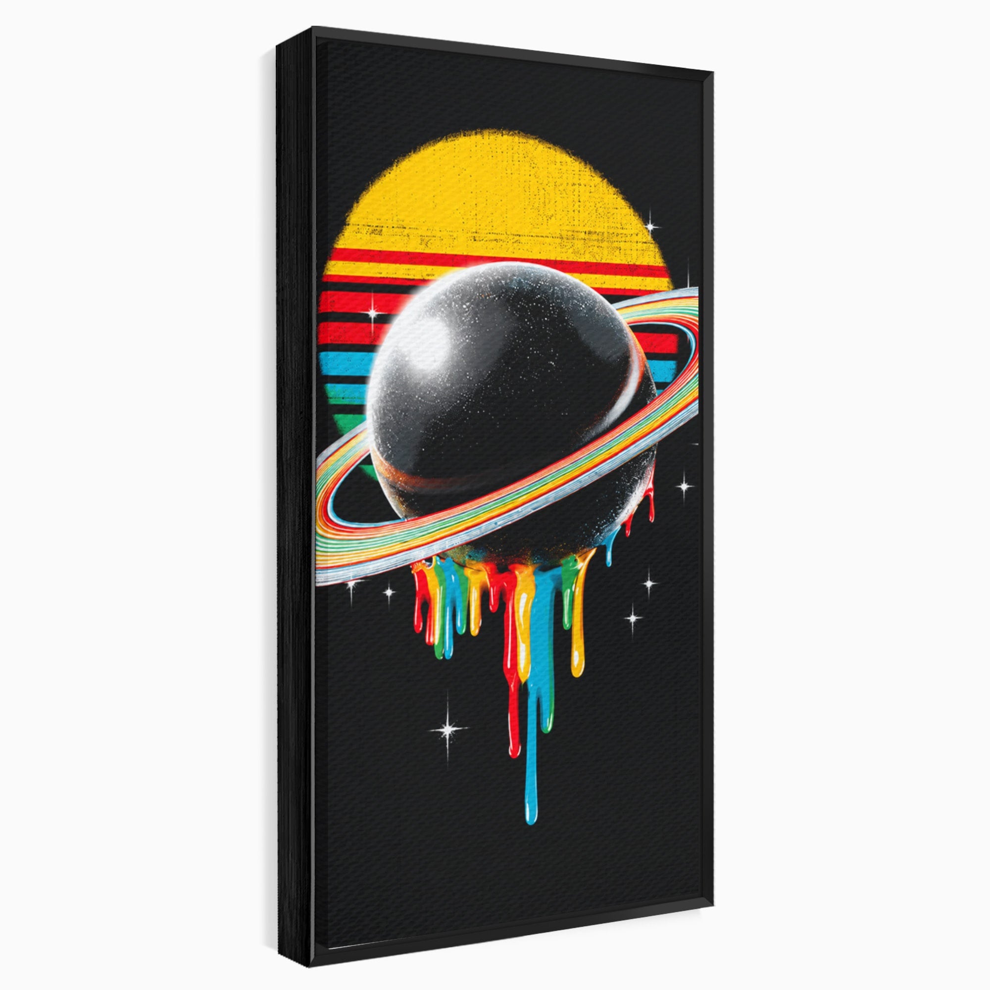Tablou Canvas Premium LuxCanva® S1033, Saturn Curcubeu, Planeta, Abstract, Spatiu, Univers, Dormitor, Culori Vibrante
