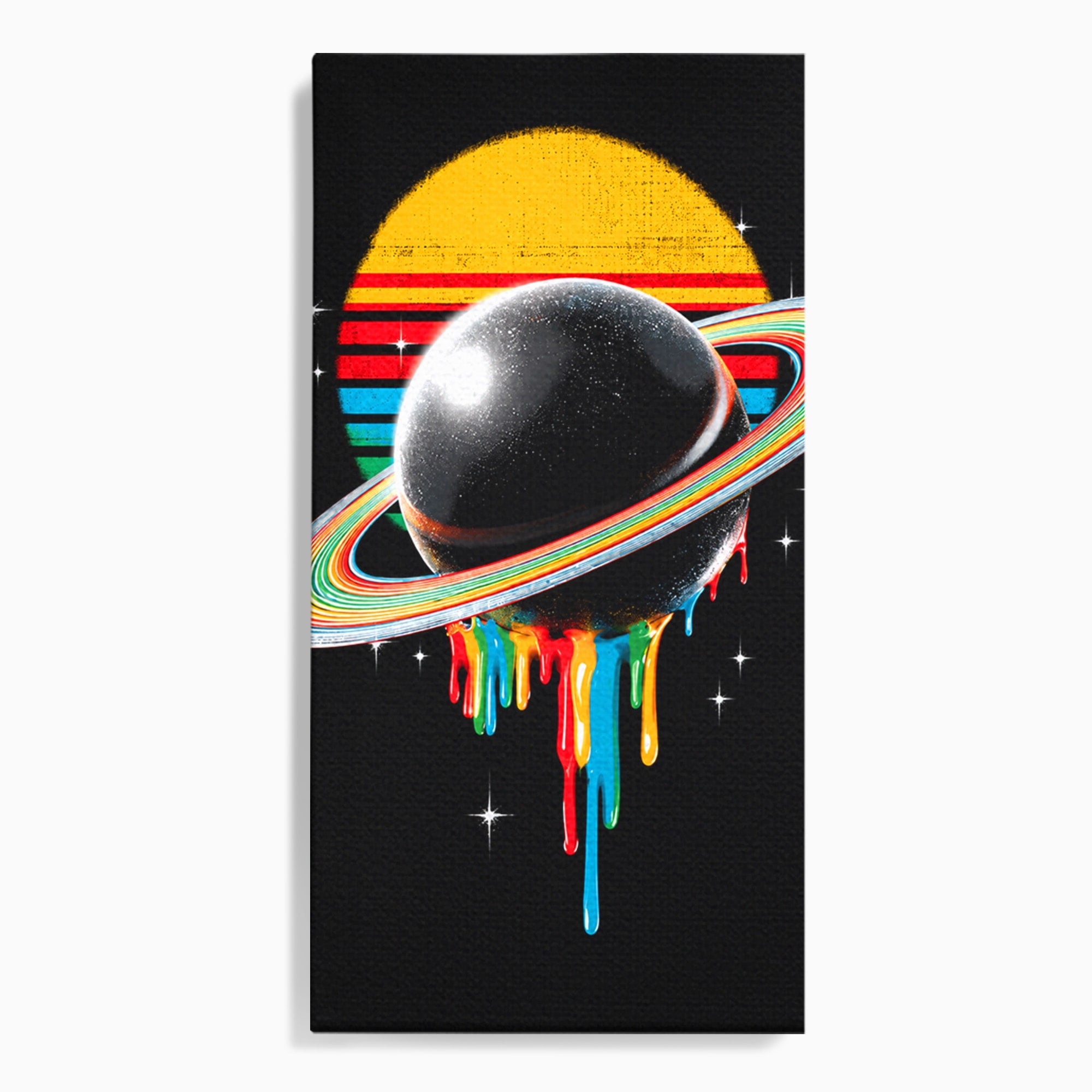 Tablou Canvas Premium LuxCanva® S1033, Saturn Curcubeu, Planeta, Abstract, Spatiu, Univers, Dormitor, Culori Vibrante