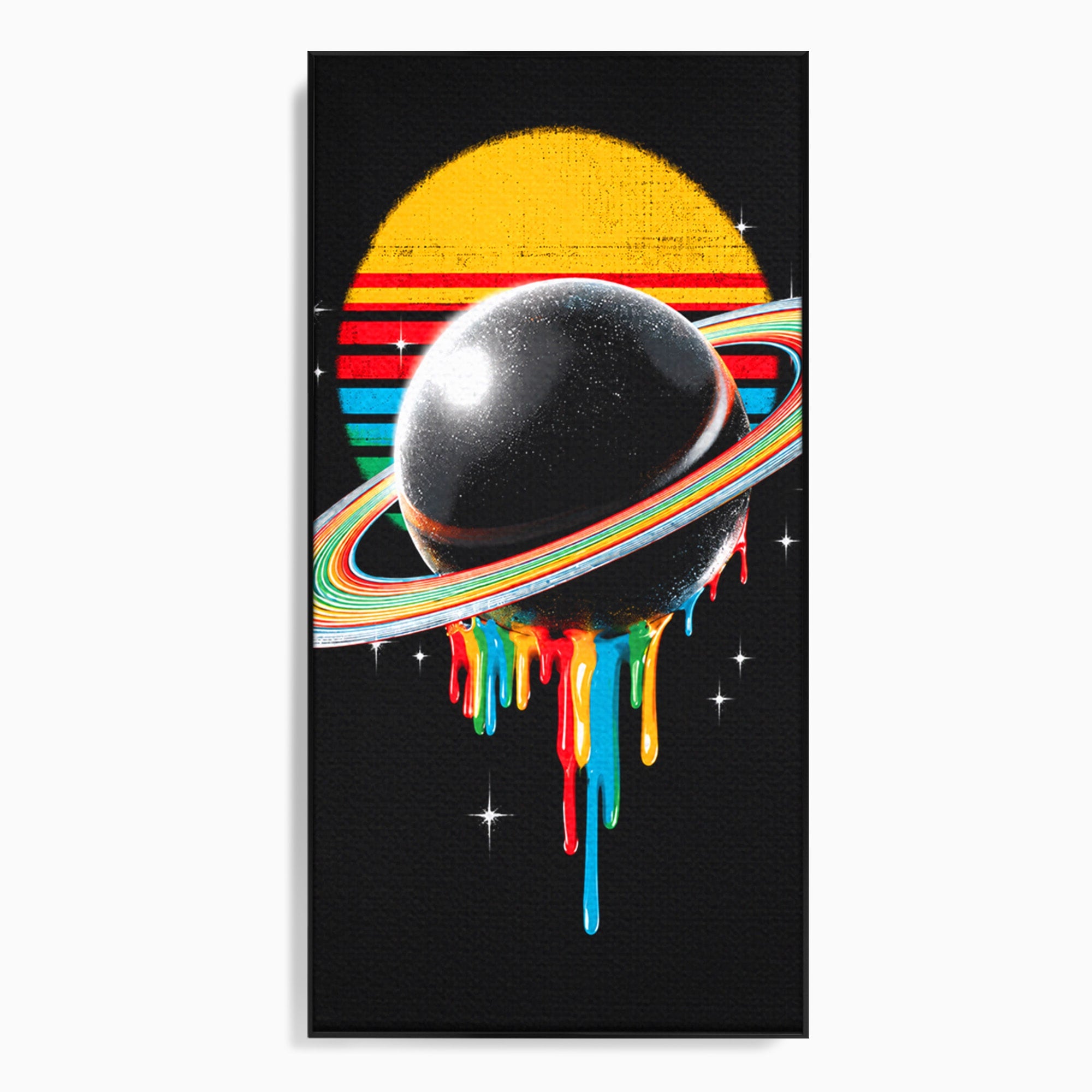 Tablou Canvas Premium LuxCanva® S1033, Saturn Curcubeu, Planeta, Abstract, Spatiu, Univers, Dormitor, Culori Vibrante