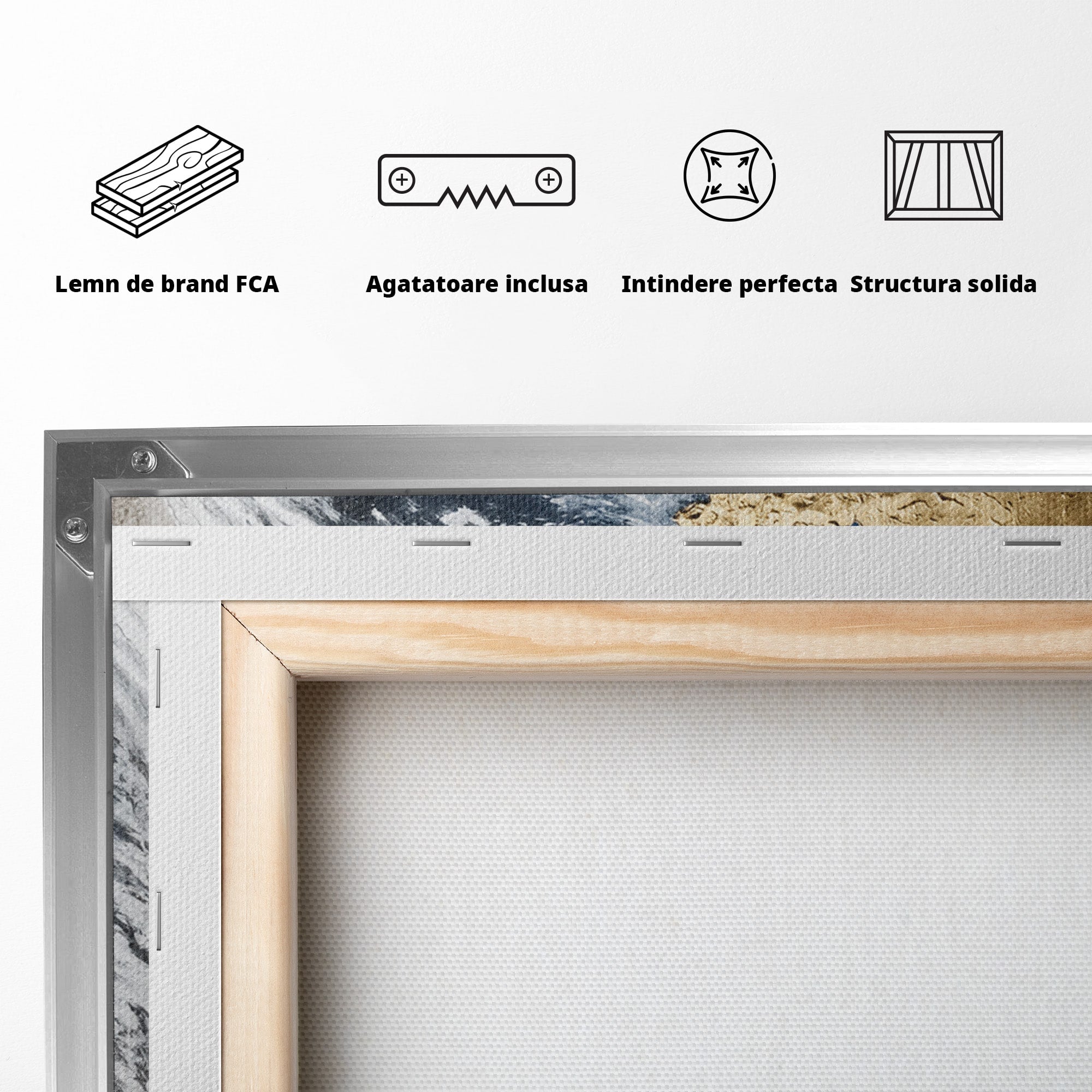 Tablou Canvas Premium LuxCanva® S1034, Planeta Aurie, Planeta, Glob, Arta Abstracta, Birou, Modern, Culori Vibrante