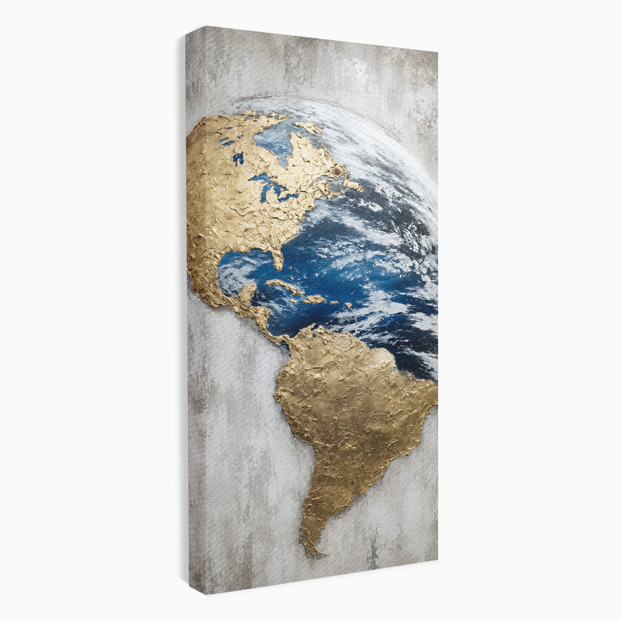 Tablou Canvas Premium LuxCanva® S1034, Planeta Aurie, Planeta, Glob, Arta Abstracta, Birou, Modern, Culori Vibrante