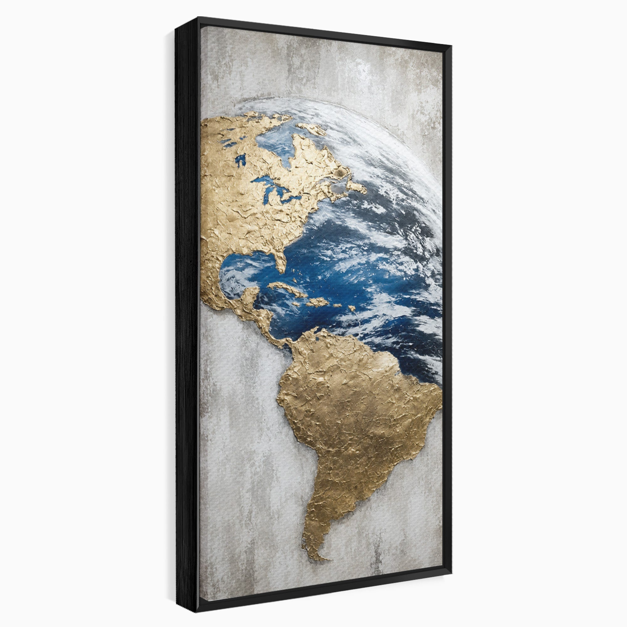 Tablou Canvas Premium LuxCanva® S1034, Planeta Aurie, Planeta, Glob, Arta Abstracta, Birou, Modern, Culori Vibrante