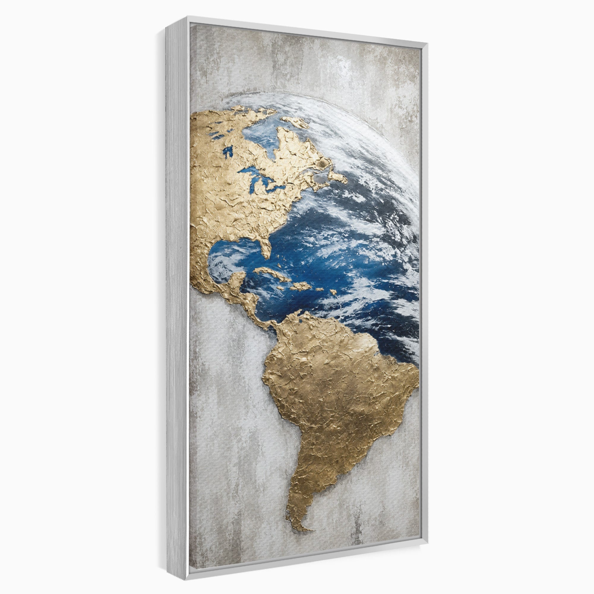 Tablou Canvas Premium LuxCanva® S1034, Planeta Aurie, Planeta, Glob, Arta Abstracta, Birou, Modern, Culori Vibrante