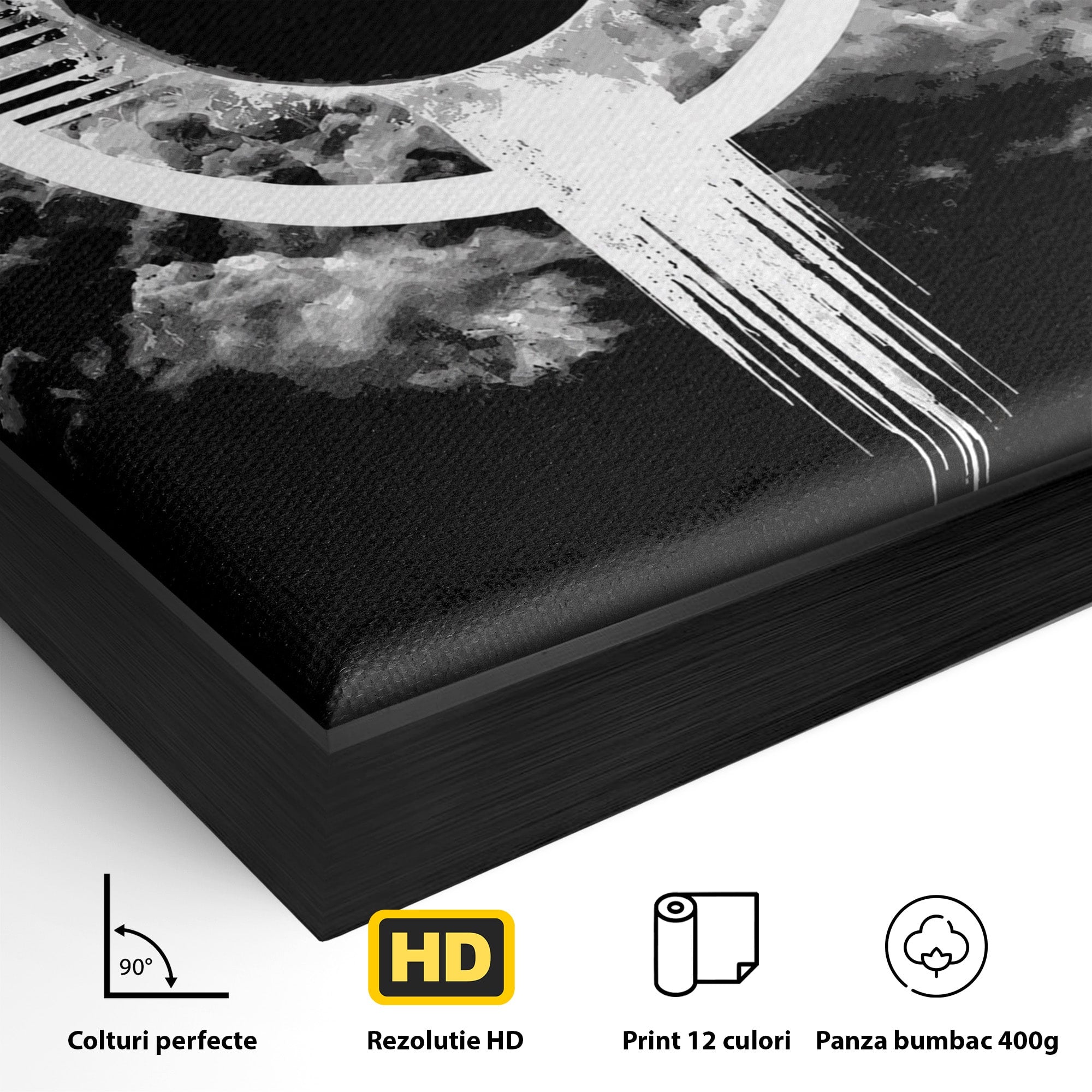 Tablou Canvas Premium LuxCanva® S1035, Eclipsa Abstracta, Eclipsa, Abstract, Noapte, Cerc, Dormitor, Culori Vibrante