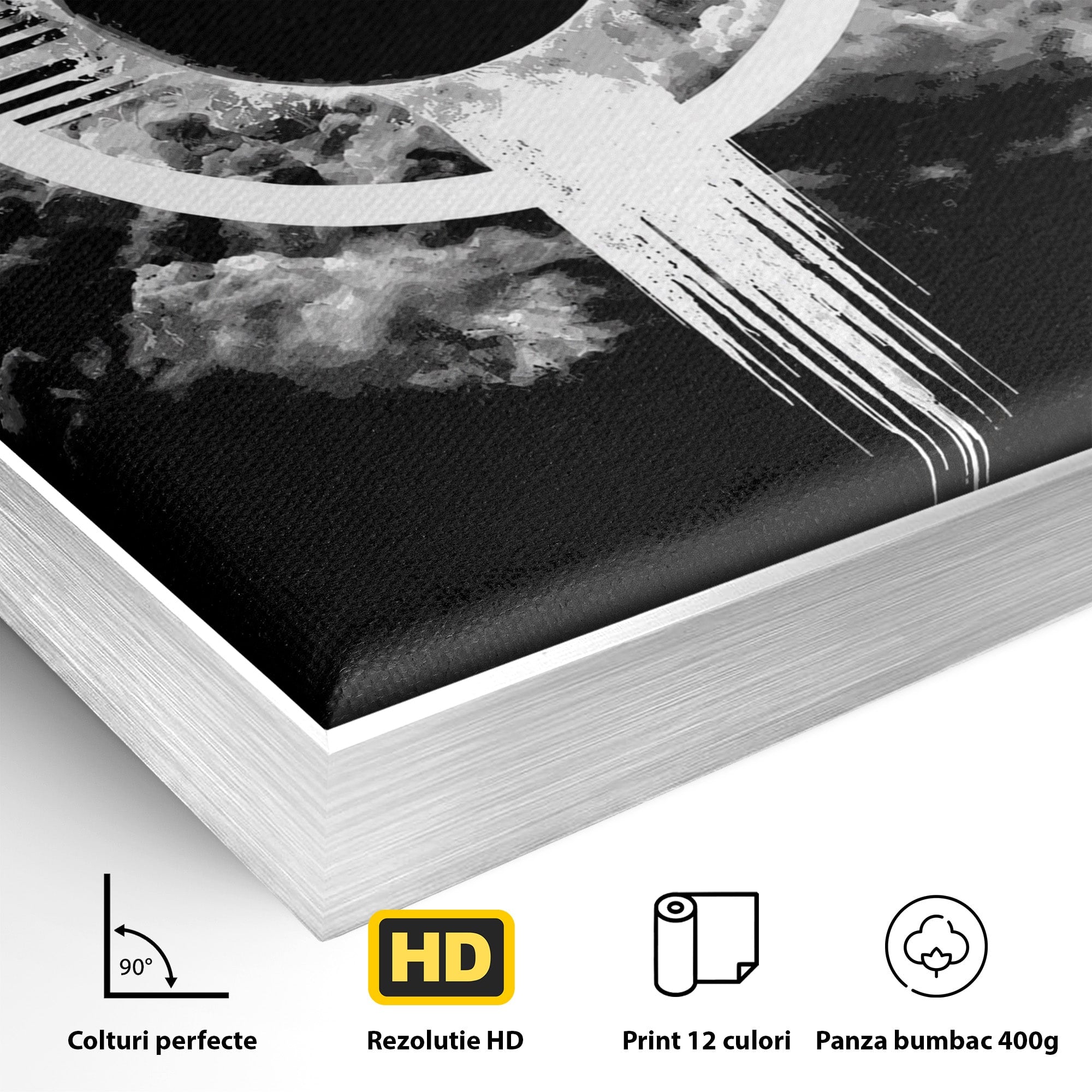 Tablou Canvas Premium LuxCanva® S1035, Eclipsa Abstracta, Eclipsa, Abstract, Noapte, Cerc, Dormitor, Culori Vibrante