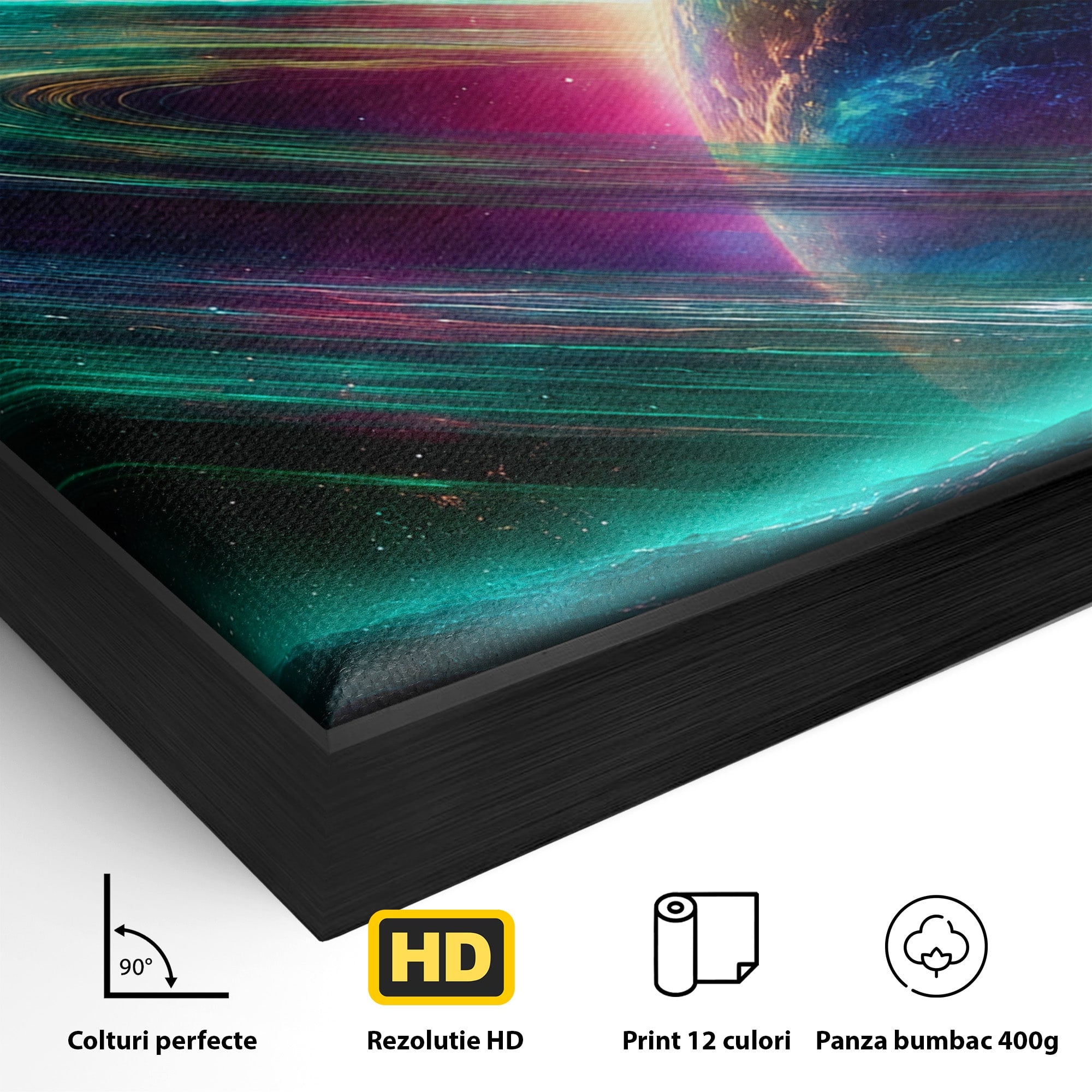 Tablou Canvas Premium LuxCanva® S1037, Planeta Misterioasa, Planeta, Univers, Spatiu, Dormitor, Living, Culori Vibrante