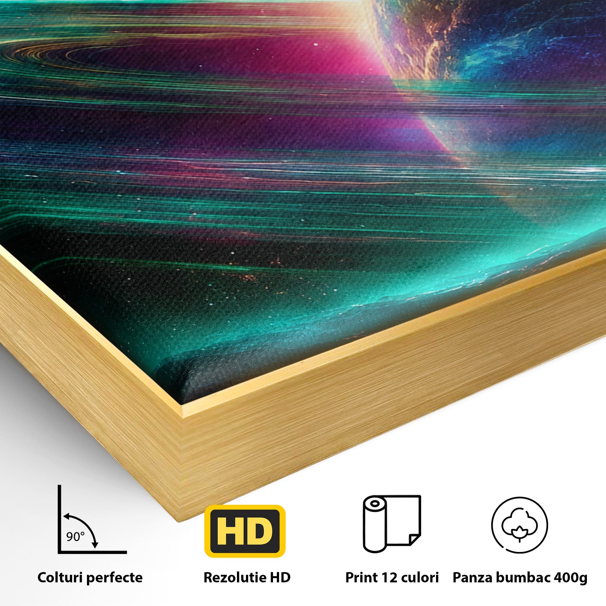 Tablou Canvas Premium LuxCanva® S1037, Planeta Misterioasa, Planeta, Univers, Spatiu, Dormitor, Living, Culori Vibrante