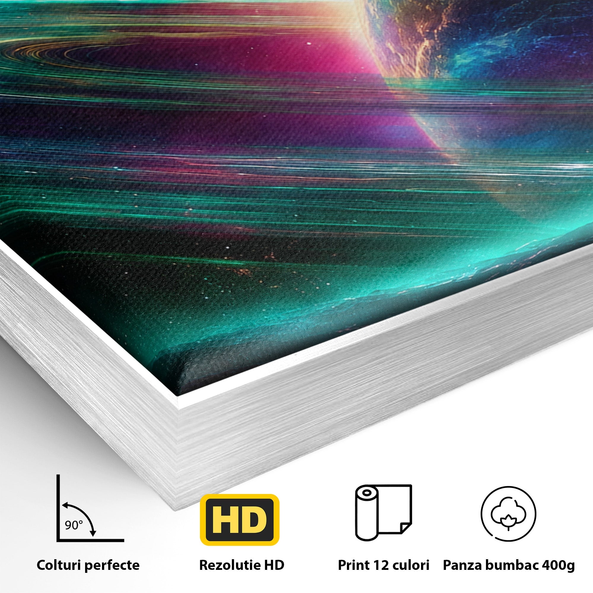 Tablou Canvas Premium LuxCanva® S1037, Planeta Misterioasa, Planeta, Univers, Spatiu, Dormitor, Living, Culori Vibrante