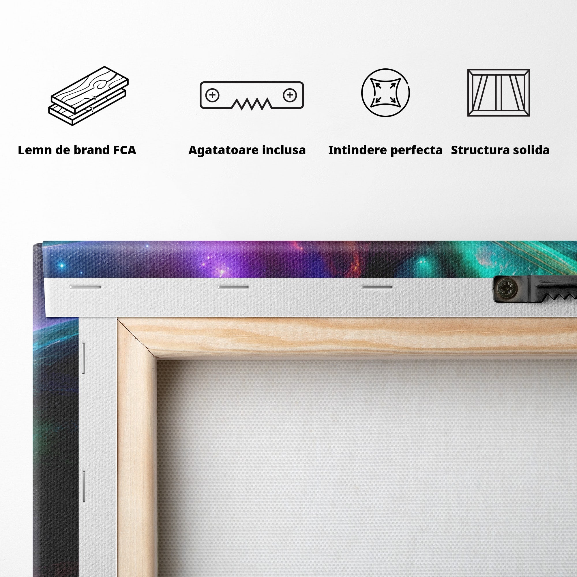 Tablou Canvas Premium LuxCanva® S1037, Planeta Misterioasa, Planeta, Univers, Spatiu, Dormitor, Living, Culori Vibrante