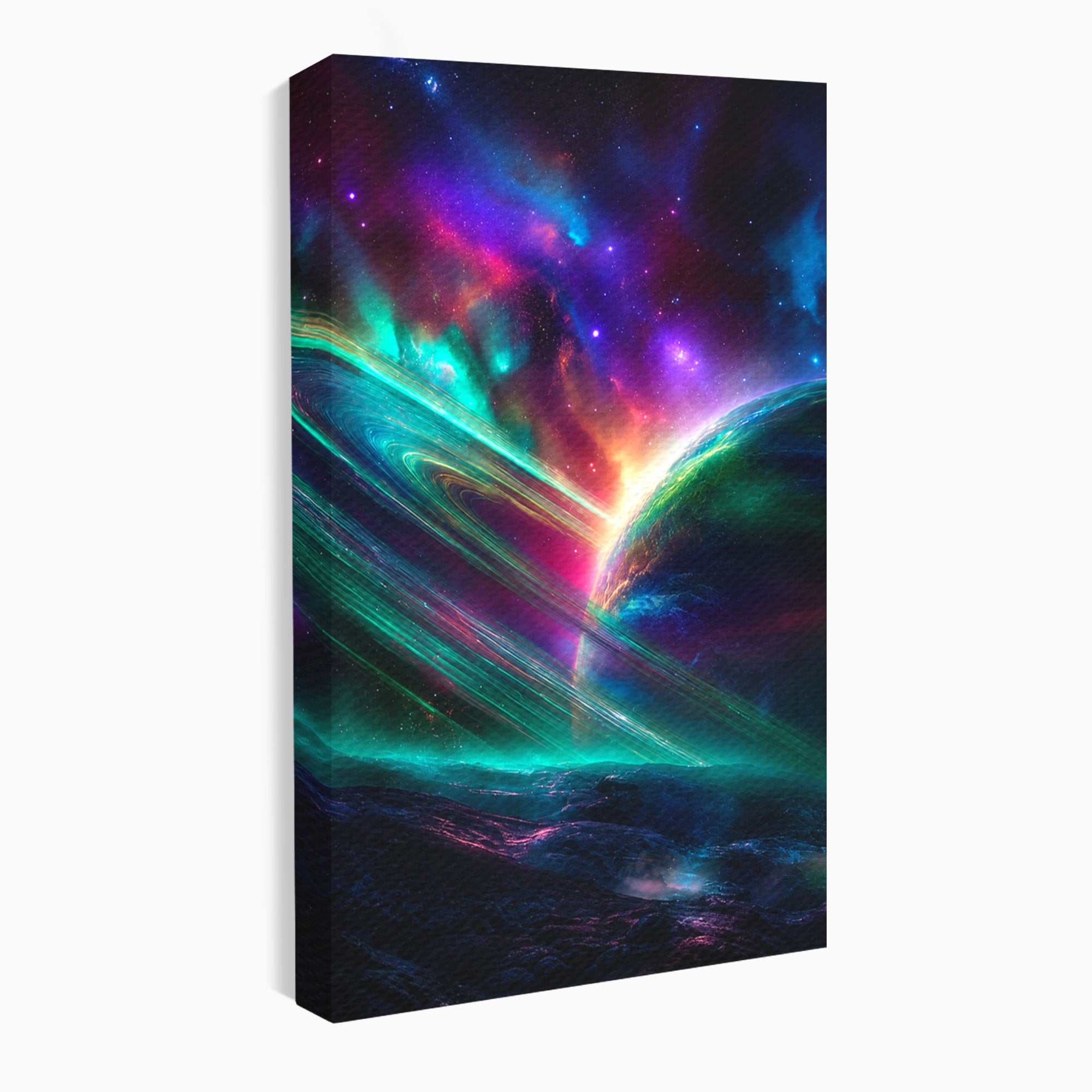 Tablou Canvas Premium LuxCanva® S1037, Planeta Misterioasa, Planeta, Univers, Spatiu, Dormitor, Living, Culori Vibrante