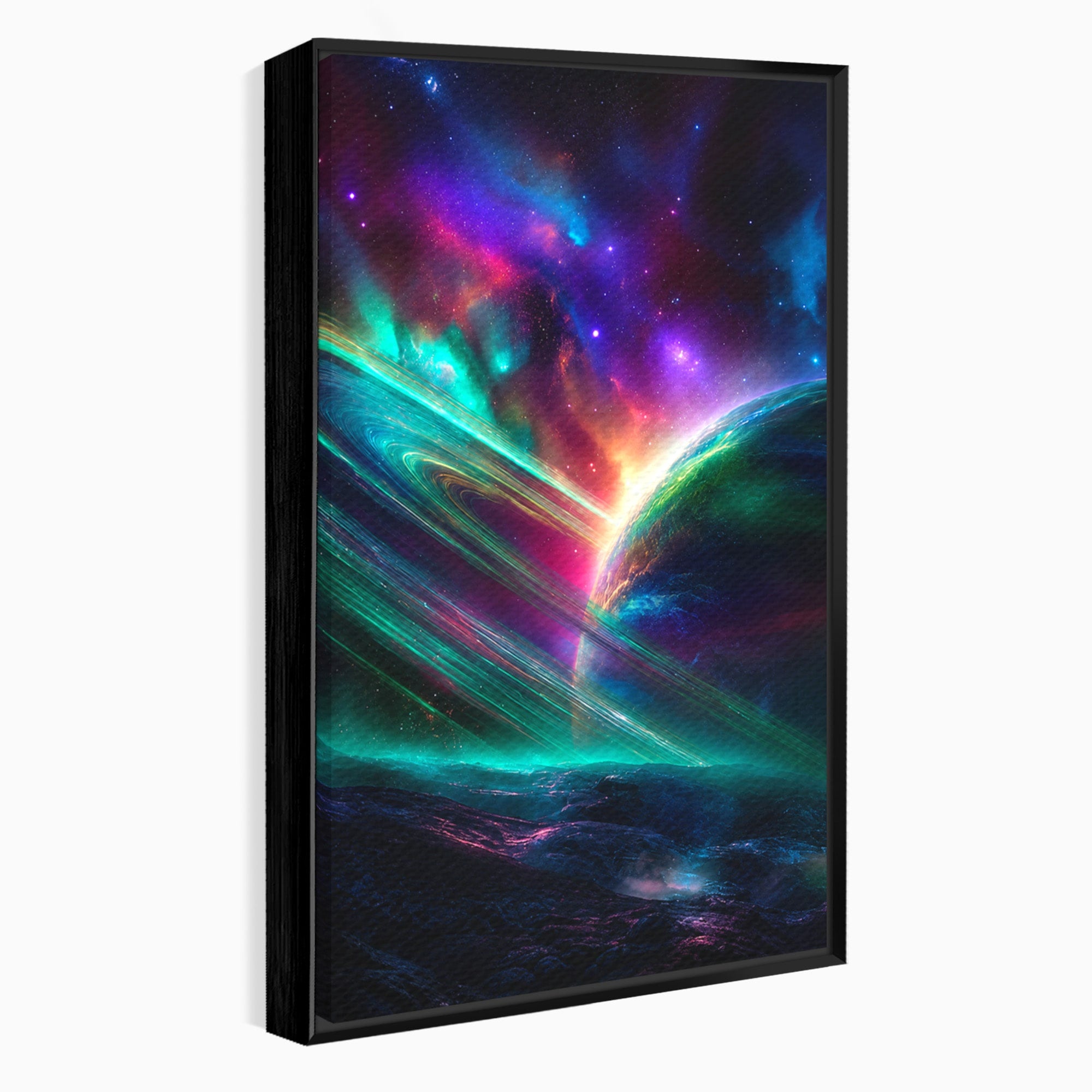 Tablou Canvas Premium LuxCanva® S1037, Planeta Misterioasa, Planeta, Univers, Spatiu, Dormitor, Living, Culori Vibrante