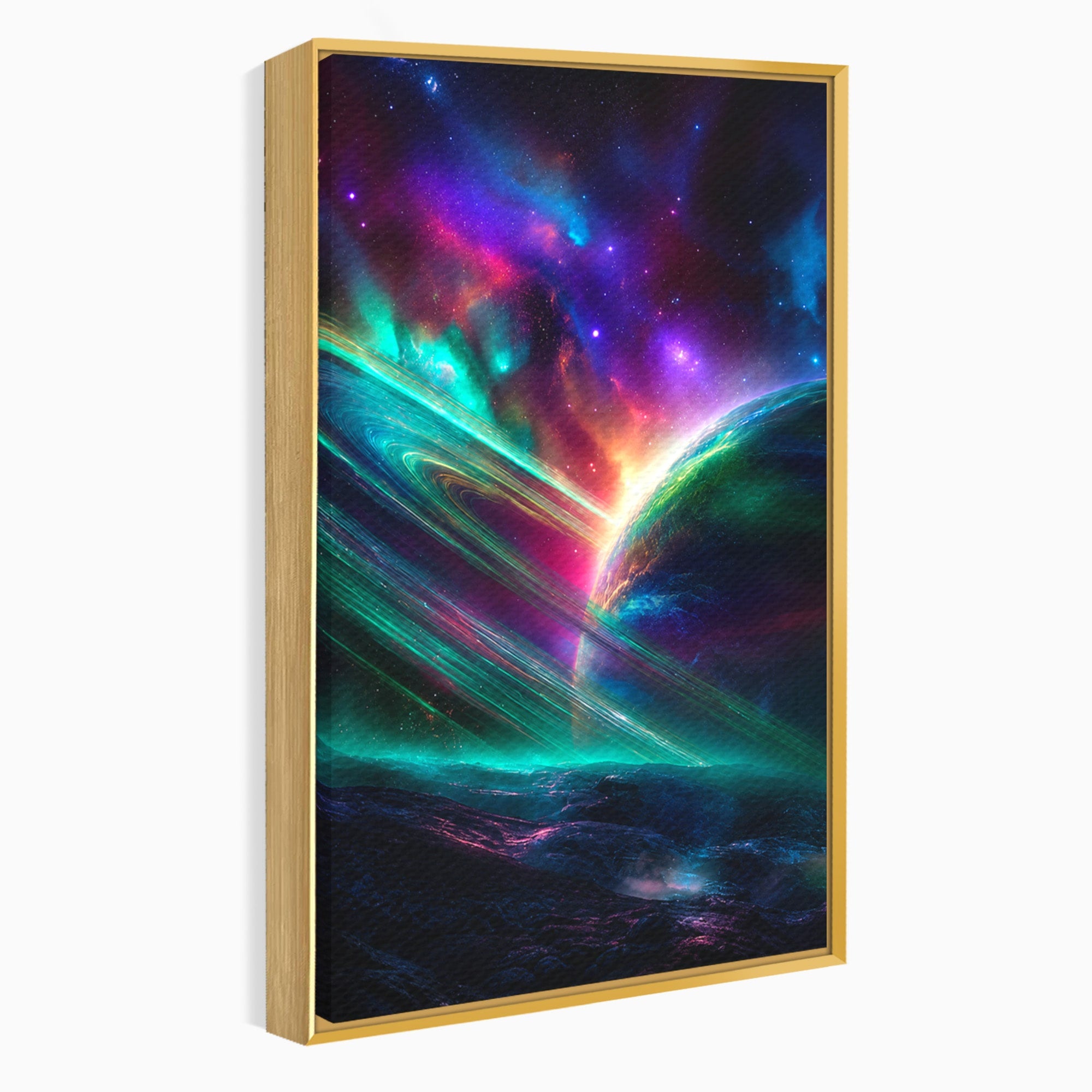 Tablou Canvas Premium LuxCanva® S1037, Planeta Misterioasa, Planeta, Univers, Spatiu, Dormitor, Living, Culori Vibrante
