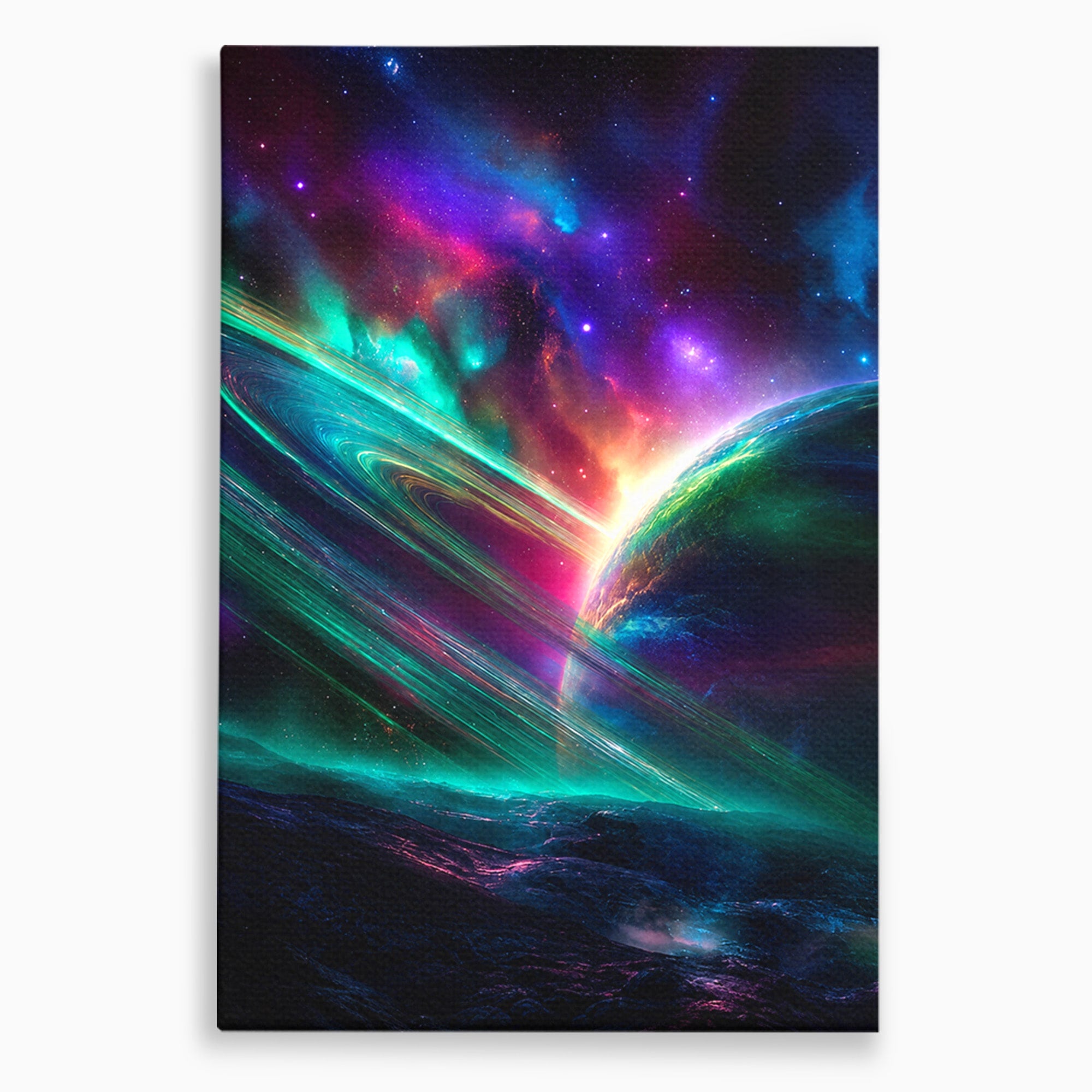 Tablou Canvas Premium LuxCanva® S1037, Planeta Misterioasa, Planeta, Univers, Spatiu, Dormitor, Living, Culori Vibrante