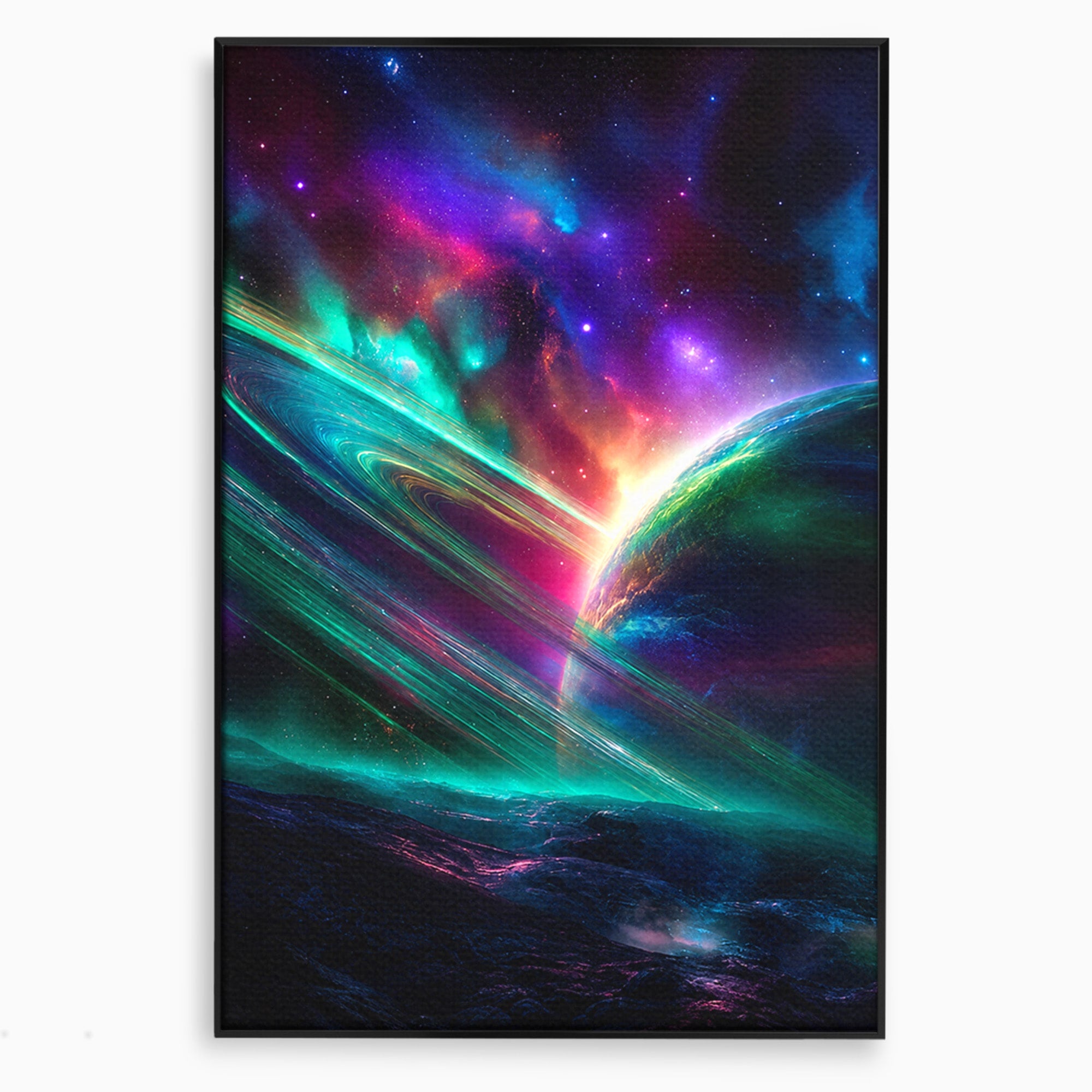 Tablou Canvas Premium LuxCanva® S1037, Planeta Misterioasa, Planeta, Univers, Spatiu, Dormitor, Living, Culori Vibrante