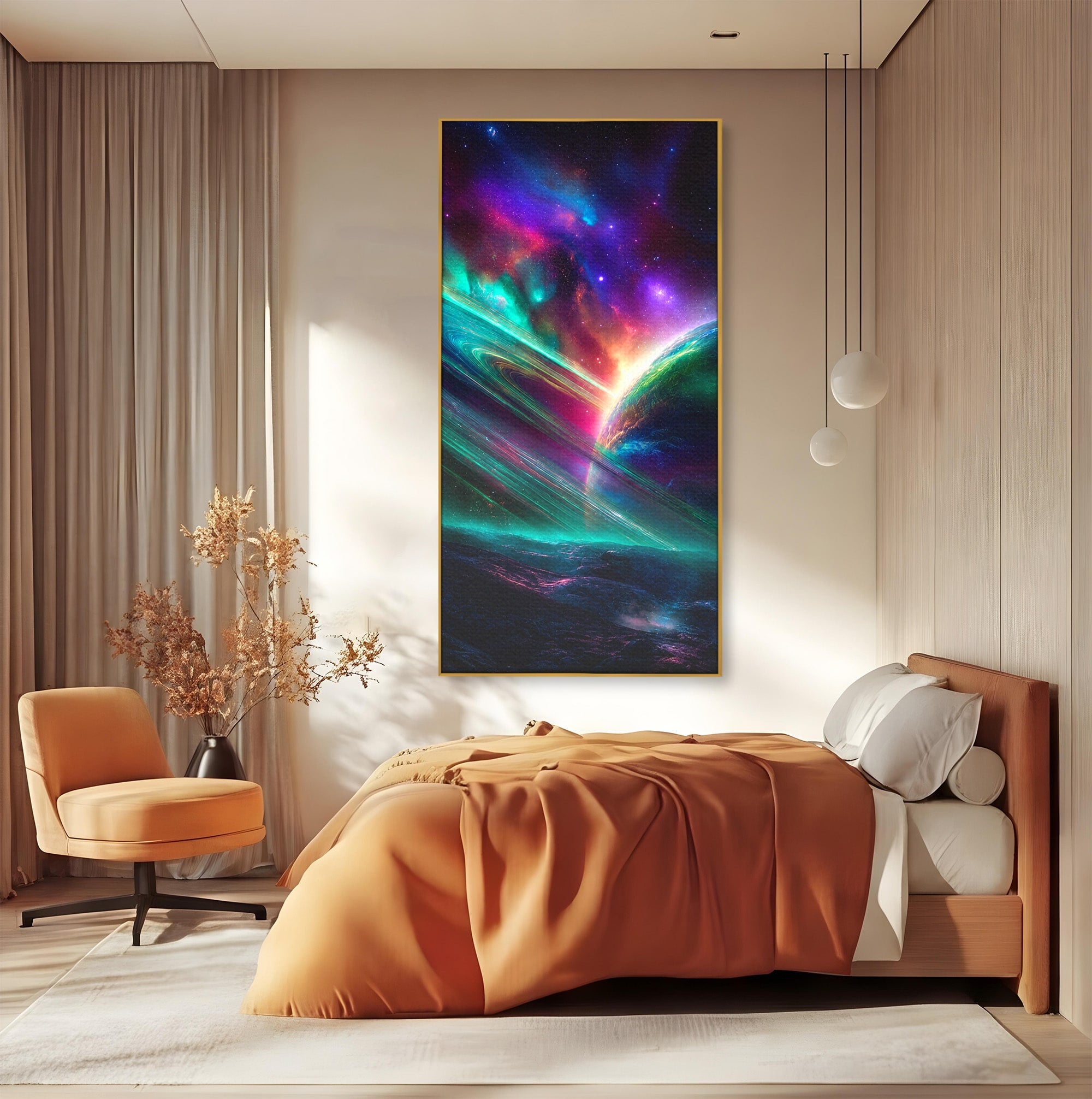 Tablou Canvas Premium LuxCanva® S1037, Planeta Misterioasa, Planeta, Univers, Spatiu, Dormitor, Living, Culori Vibrante
