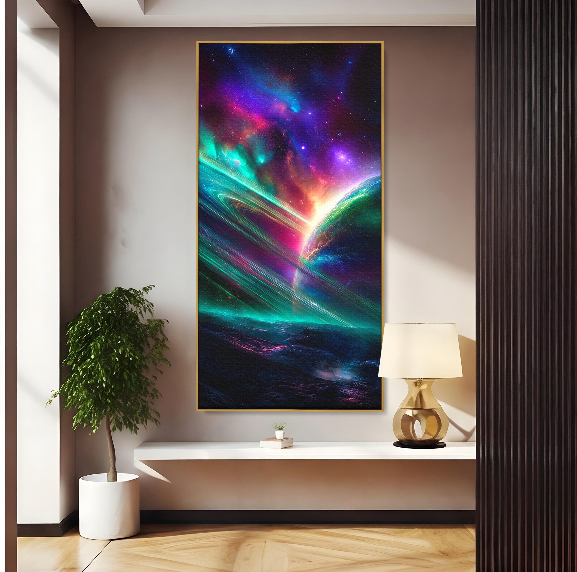 Tablou Canvas Premium LuxCanva® S1037, Planeta Misterioasa, Planeta, Univers, Spatiu, Dormitor, Living, Culori Vibrante