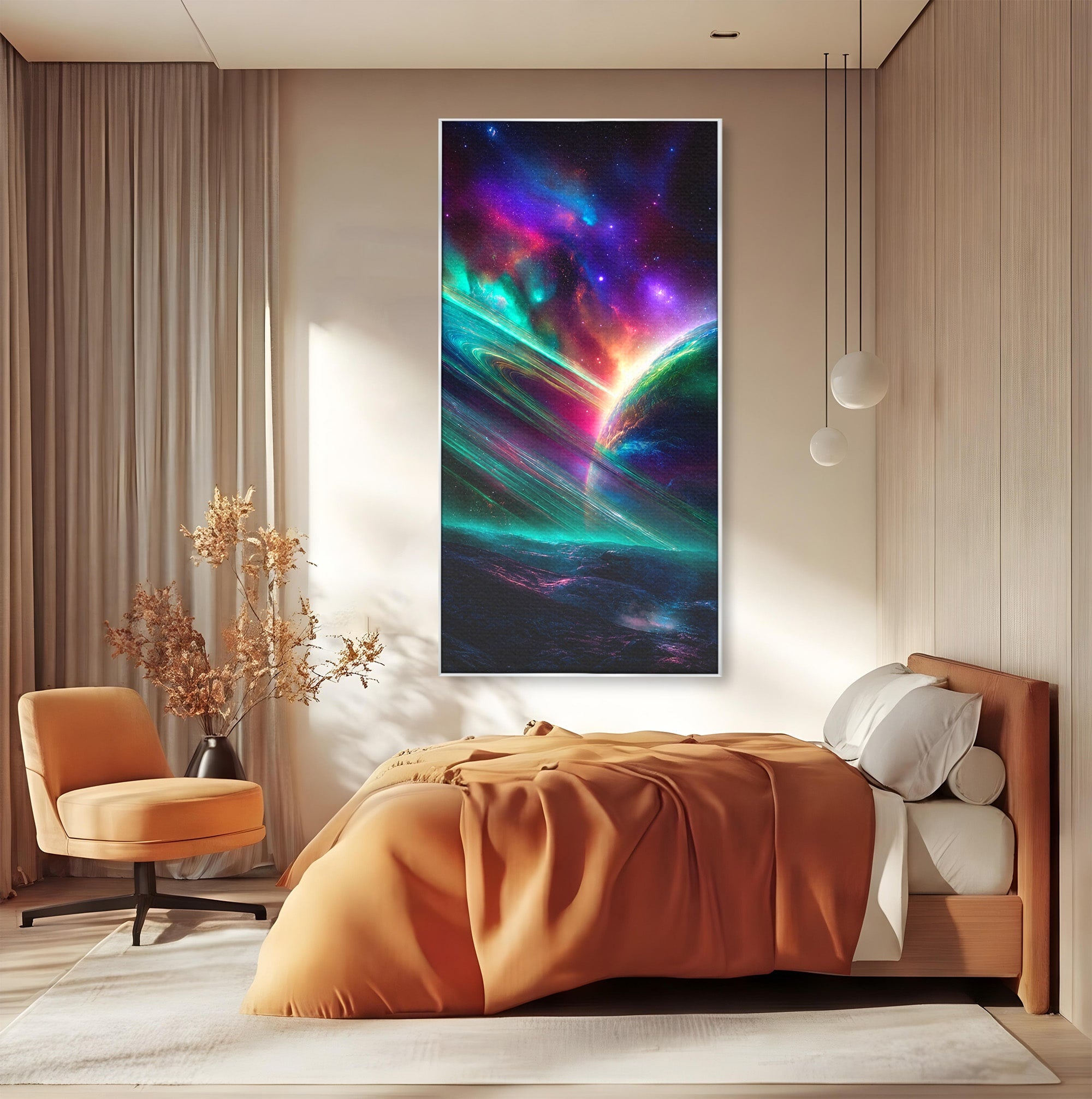 Tablou Canvas Premium LuxCanva® S1037, Planeta Misterioasa, Planeta, Univers, Spatiu, Dormitor, Living, Culori Vibrante