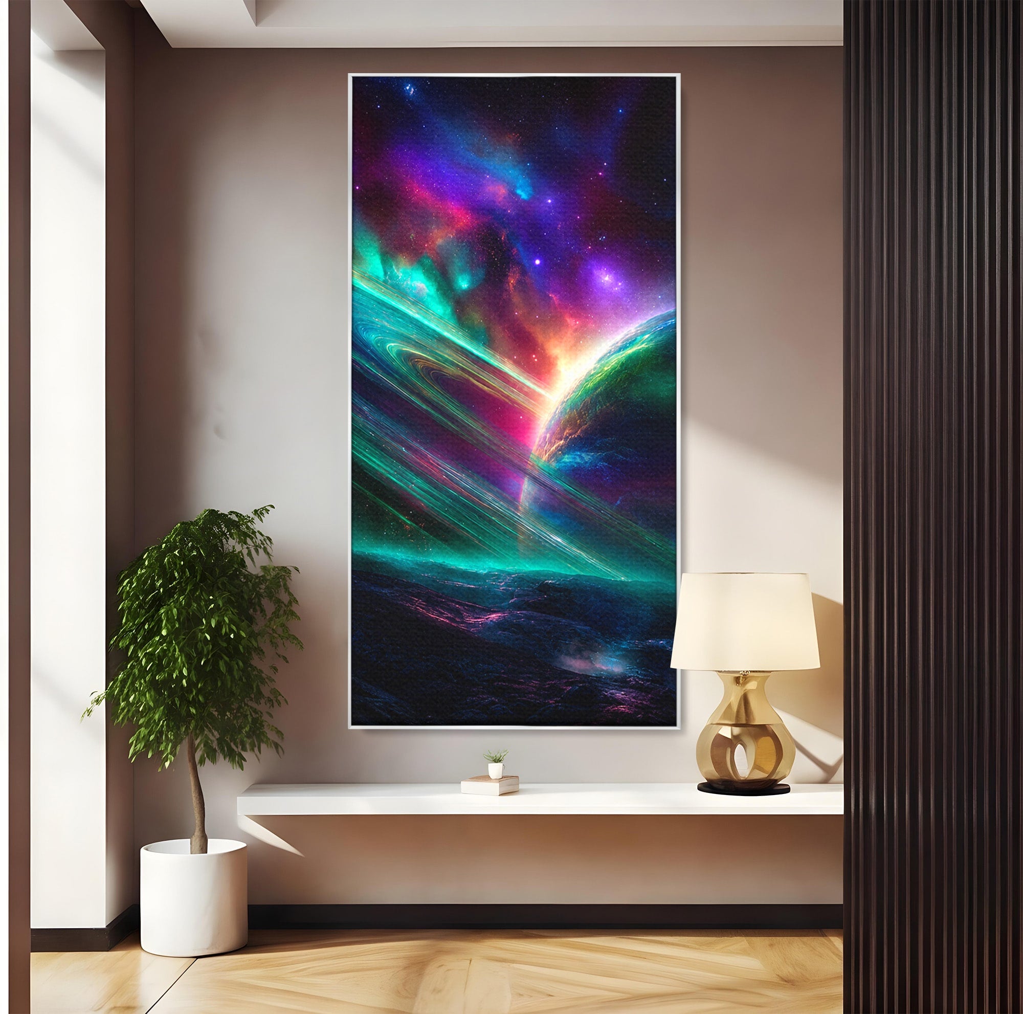 Tablou Canvas Premium LuxCanva® S1037, Planeta Misterioasa, Planeta, Univers, Spatiu, Dormitor, Living, Culori Vibrante