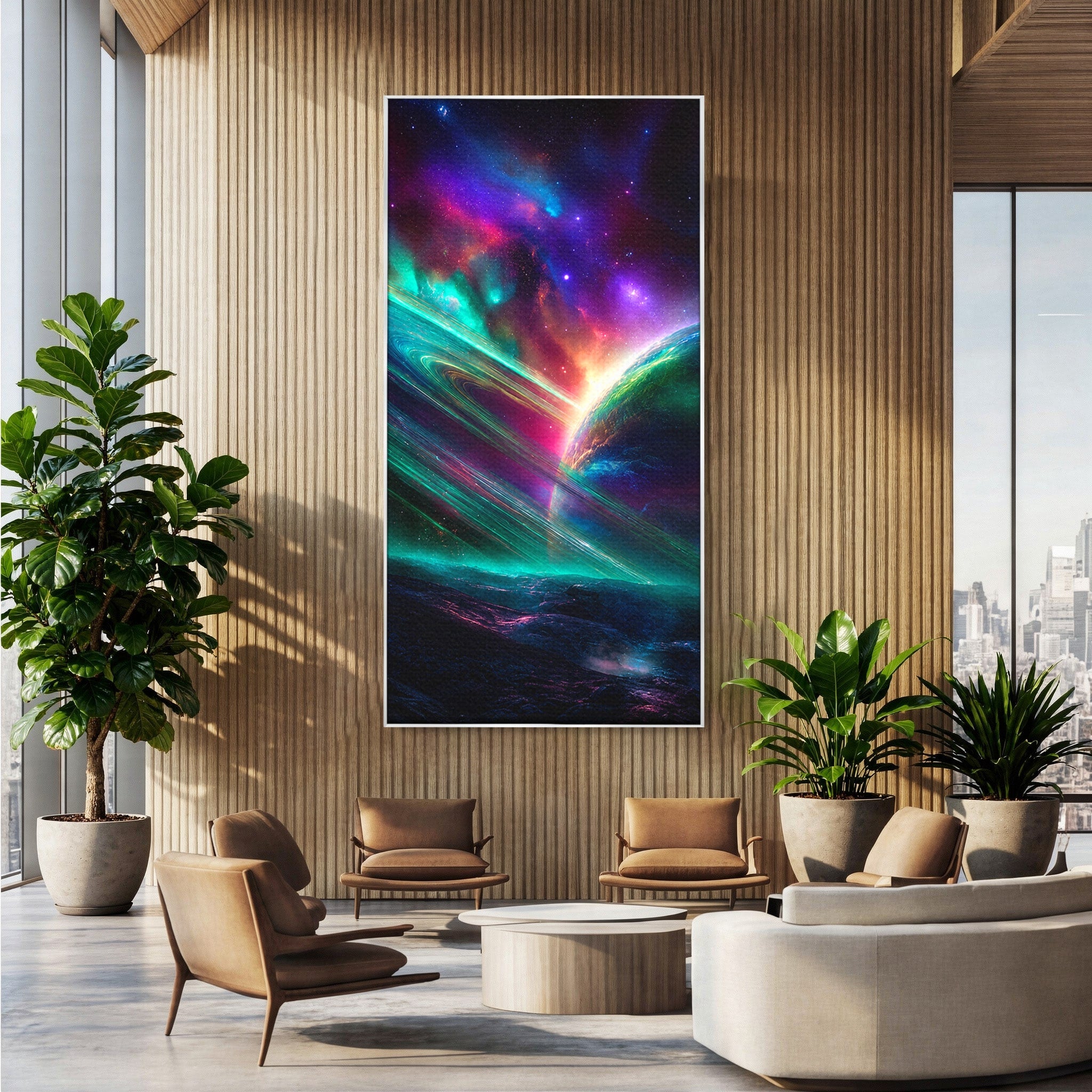 Tablou Canvas Premium LuxCanva® S1037, Planeta Misterioasa, Planeta, Univers, Spatiu, Dormitor, Living, Culori Vibrante