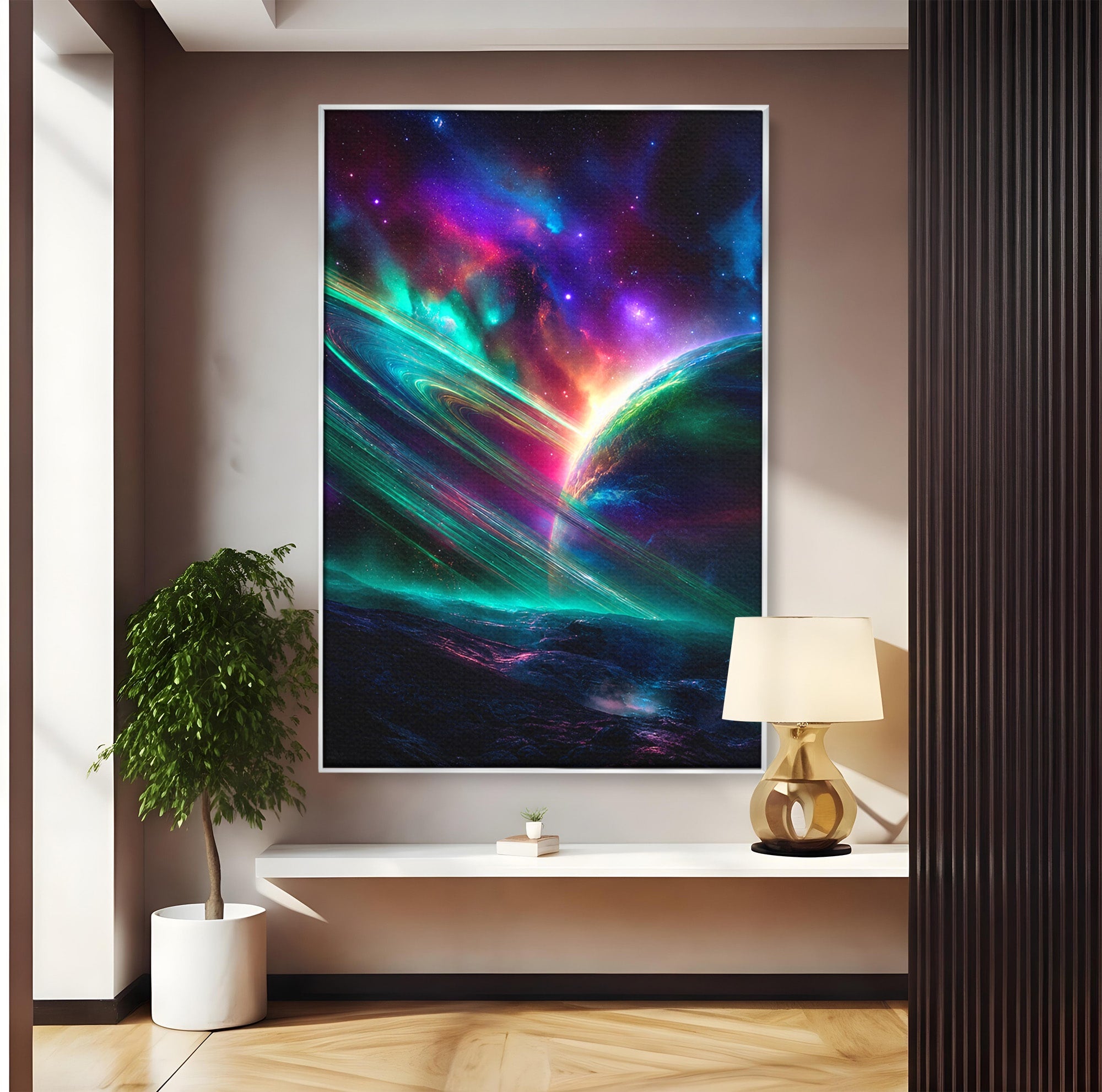 Tablou Canvas Premium LuxCanva® S1037, Planeta Misterioasa, Planeta, Univers, Spatiu, Dormitor, Living, Culori Vibrante