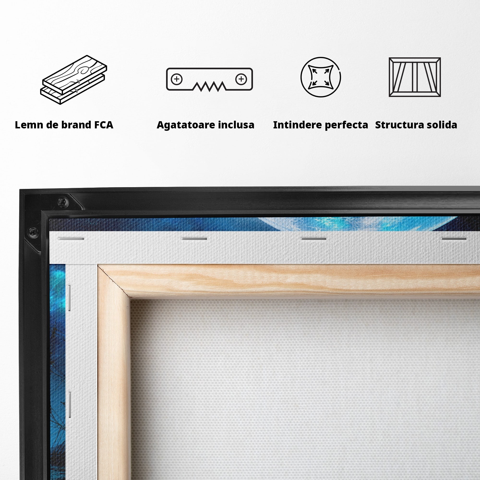 Tablou Canvas Premium LuxCanva® S1038, Corabii Spre Luna, Corabii, Luna, Ocean, Mister, Living, Culori Vibrante