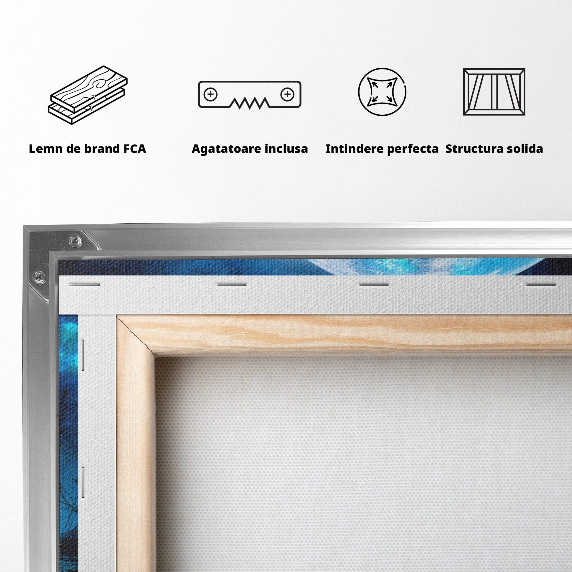Tablou Canvas Premium LuxCanva® S1038, Corabii Spre Luna, Corabii, Luna, Ocean, Mister, Living, Culori Vibrante