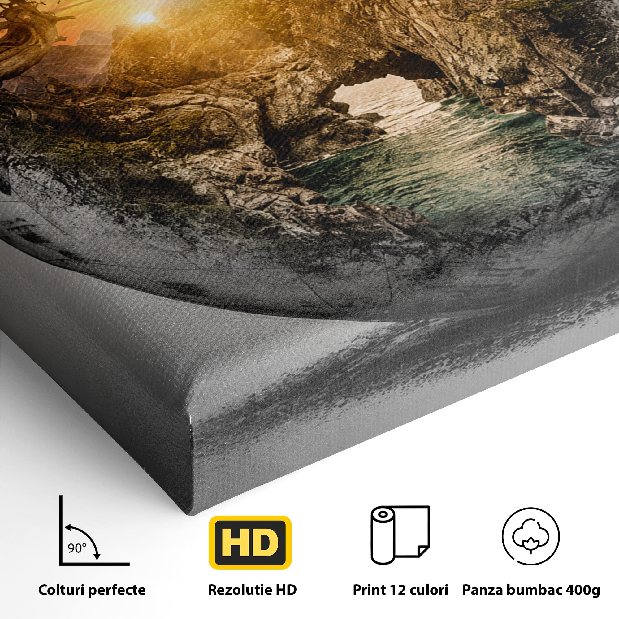Tablou Canvas Premium LuxCanva® S1039, Lumea In Miniatura, Peisaj, Natura, Fantezie, Apus, Living, Culori Vibrante