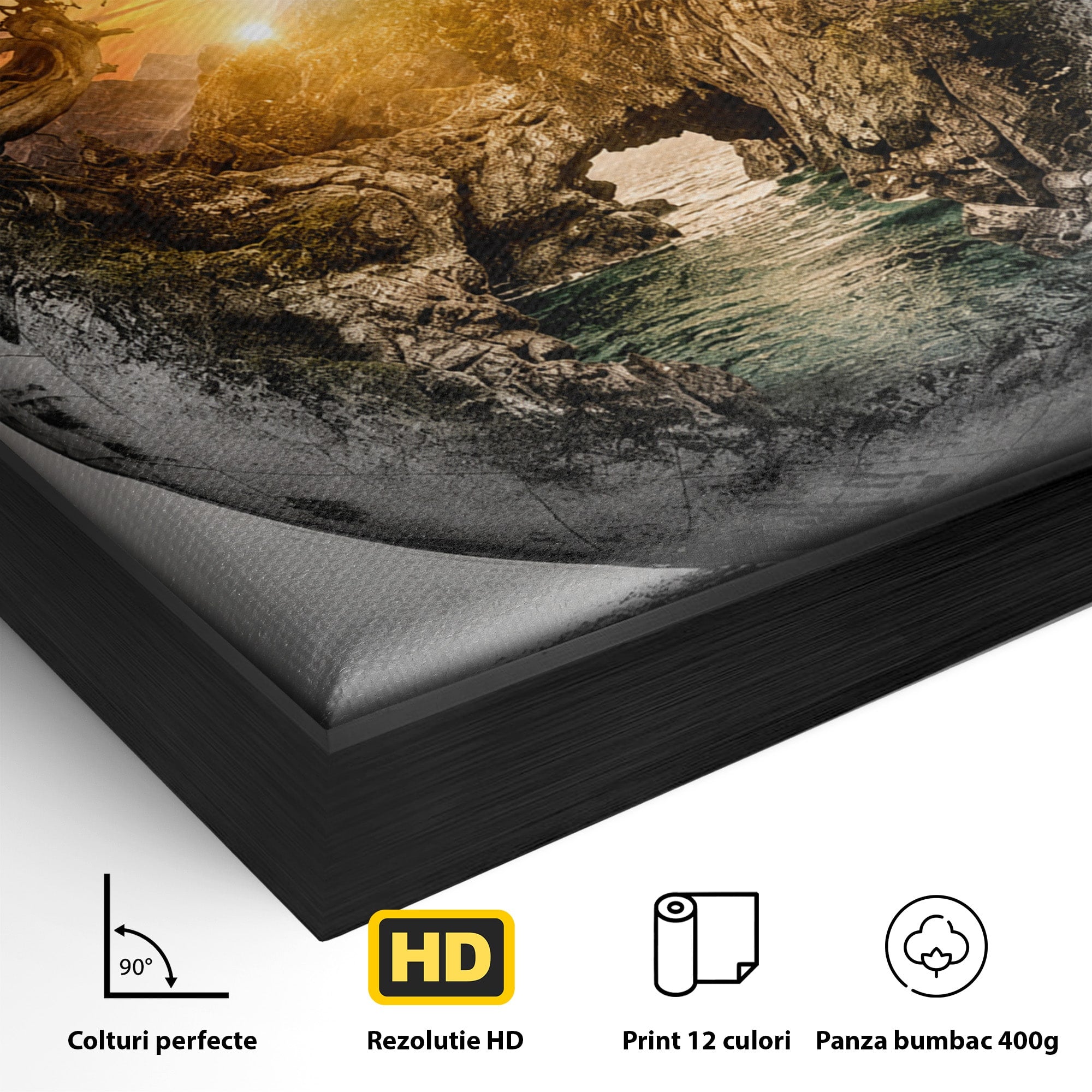 Tablou Canvas Premium LuxCanva® S1039, Lumea In Miniatura, Peisaj, Natura, Fantezie, Apus, Living, Culori Vibrante