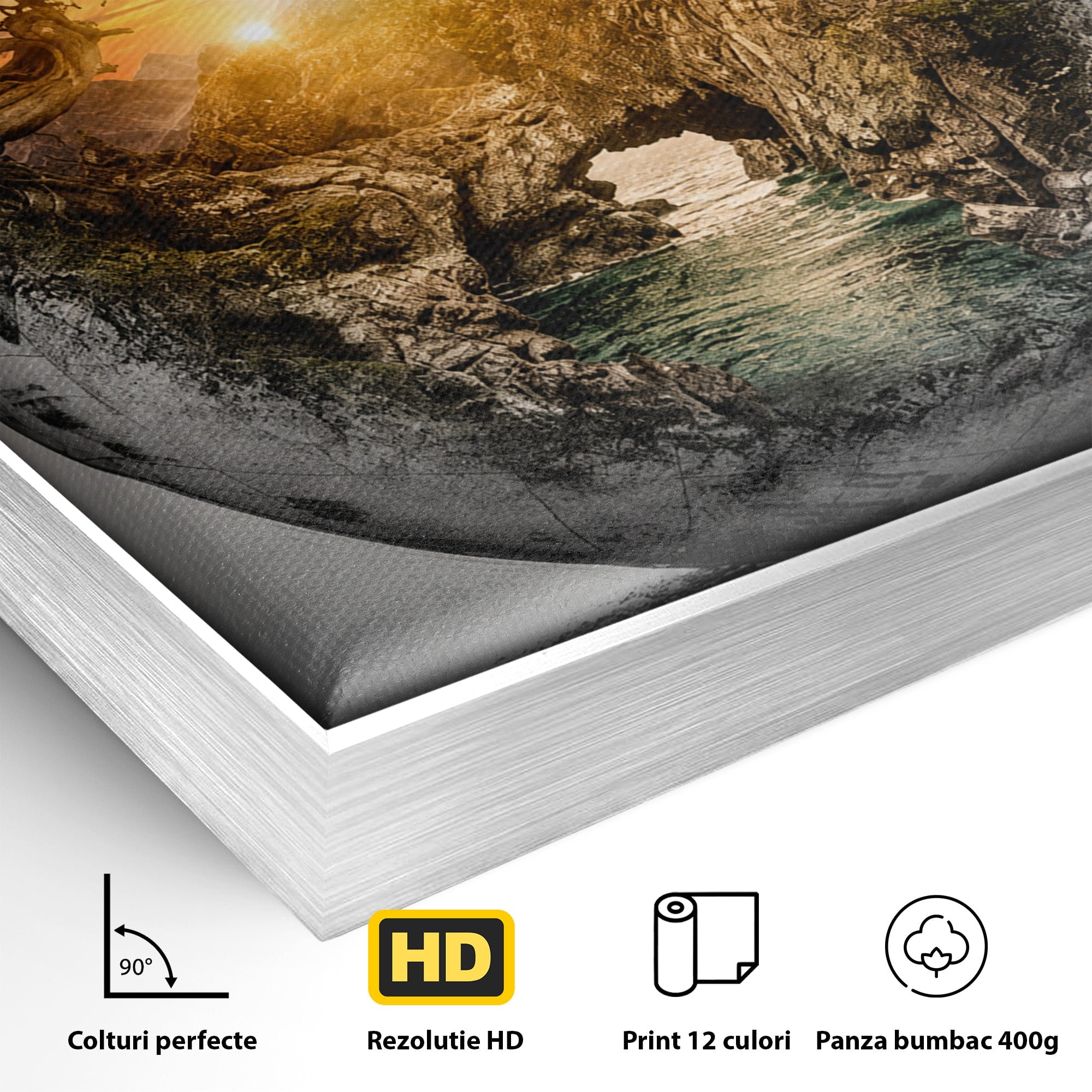 Tablou Canvas Premium LuxCanva® S1039, Lumea In Miniatura, Peisaj, Natura, Fantezie, Apus, Living, Culori Vibrante