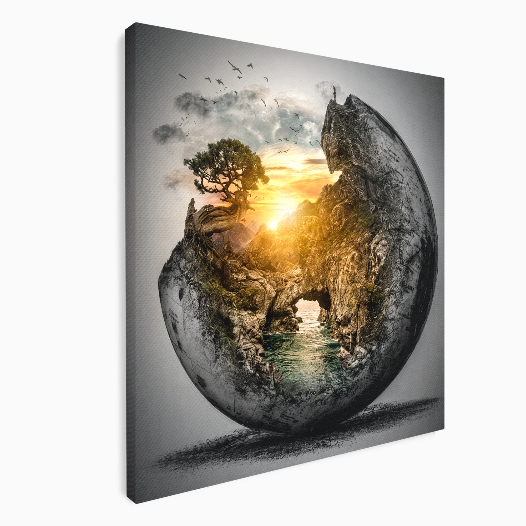 Tablou Canvas Premium LuxCanva® S1039, Lumea In Miniatura, Peisaj, Natura, Fantezie, Apus, Living, Culori Vibrante