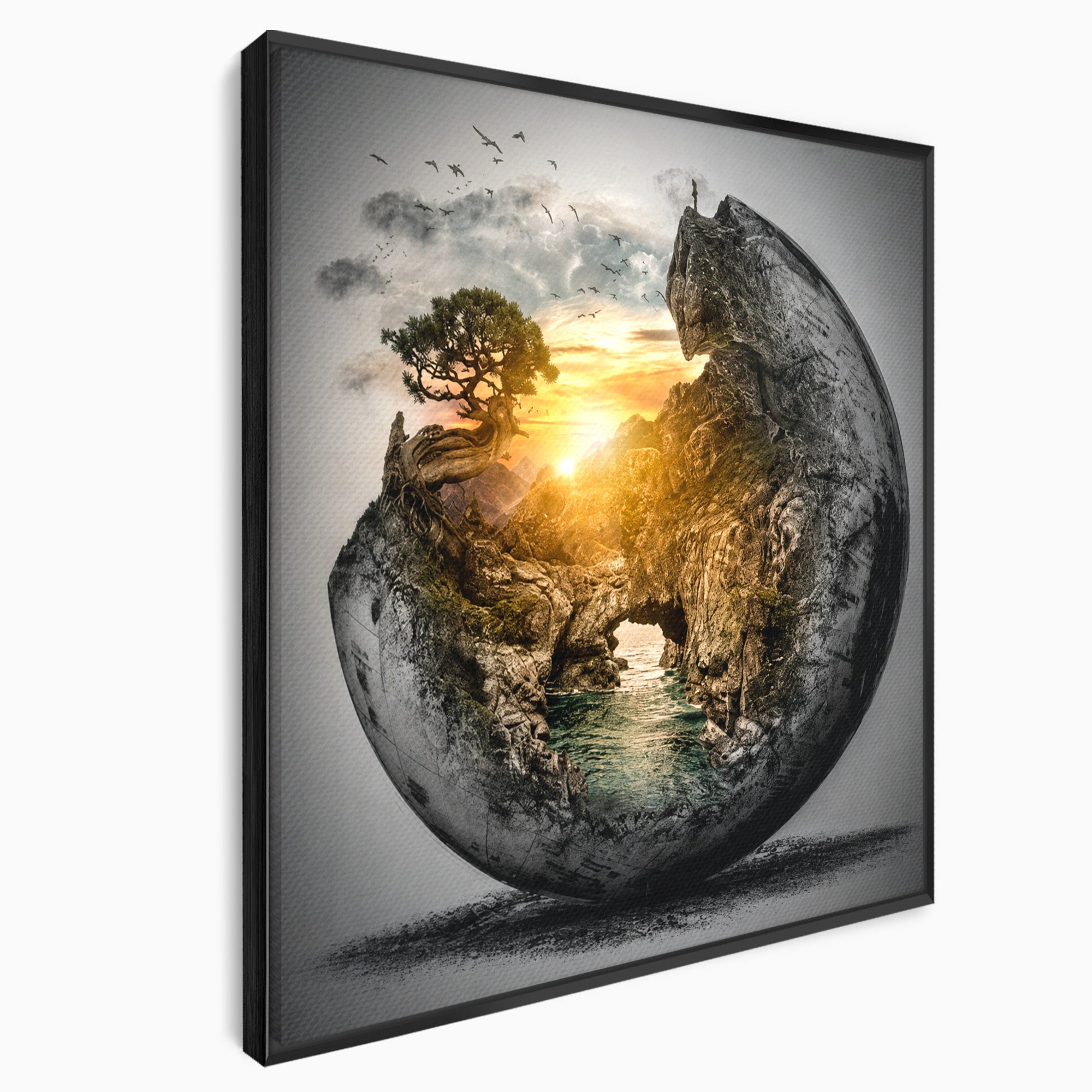 Tablou Canvas Premium LuxCanva® S1039, Lumea In Miniatura, Peisaj, Natura, Fantezie, Apus, Living, Culori Vibrante