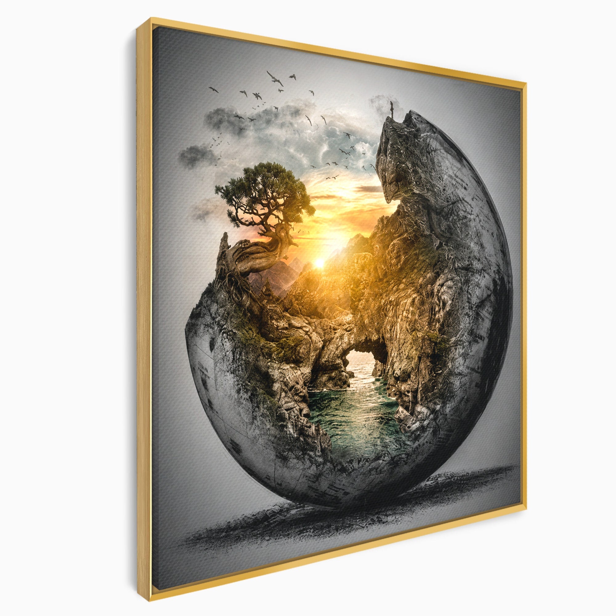 Tablou Canvas Premium LuxCanva® S1039, Lumea In Miniatura, Peisaj, Natura, Fantezie, Apus, Living, Culori Vibrante