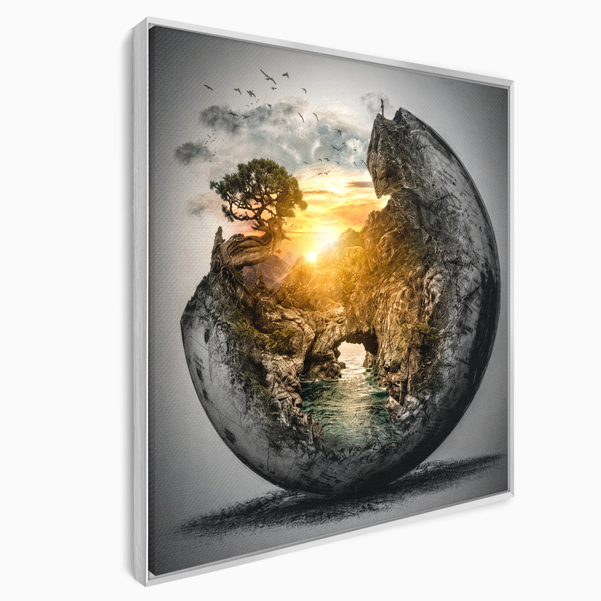 Tablou Canvas Premium LuxCanva® S1039, Lumea In Miniatura, Peisaj, Natura, Fantezie, Apus, Living, Culori Vibrante