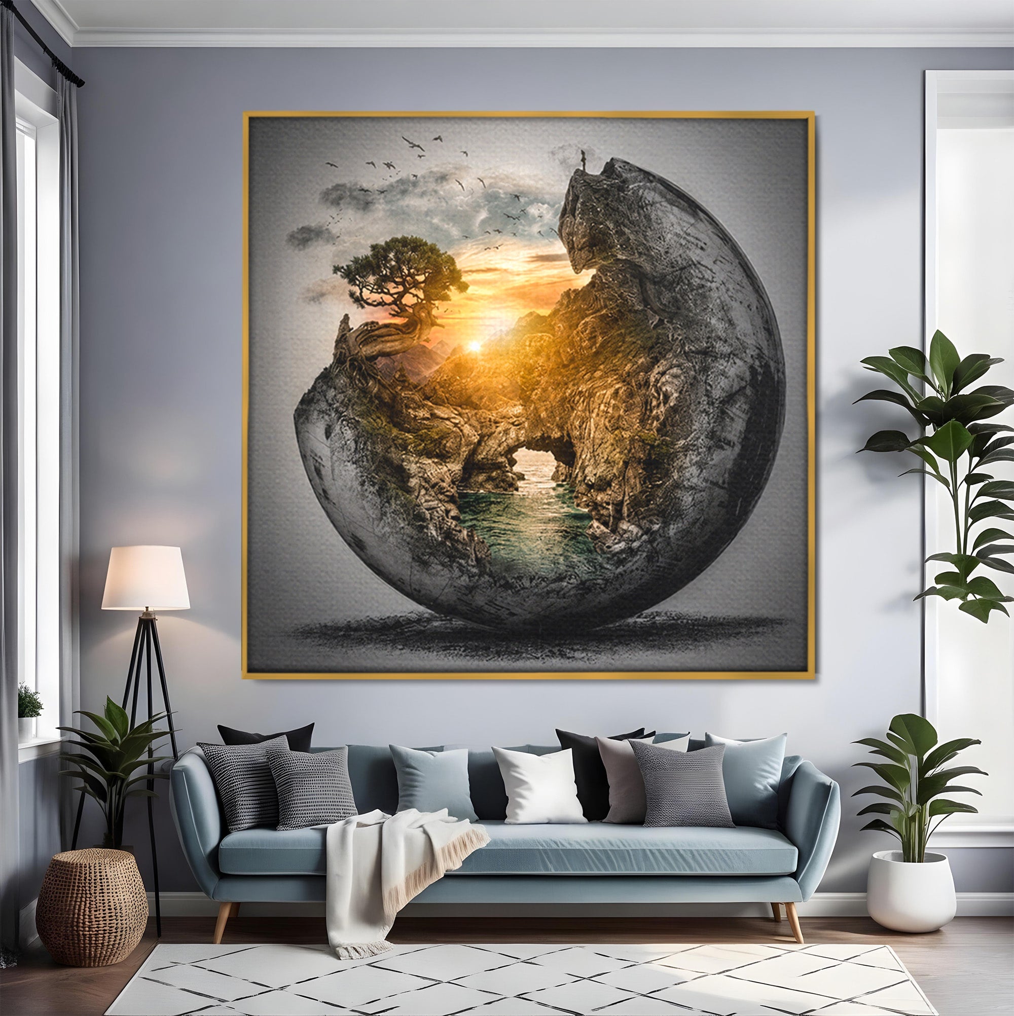 Tablou Canvas Premium LuxCanva® S1039, Lumea In Miniatura, Peisaj, Natura, Fantezie, Apus, Living, Culori Vibrante