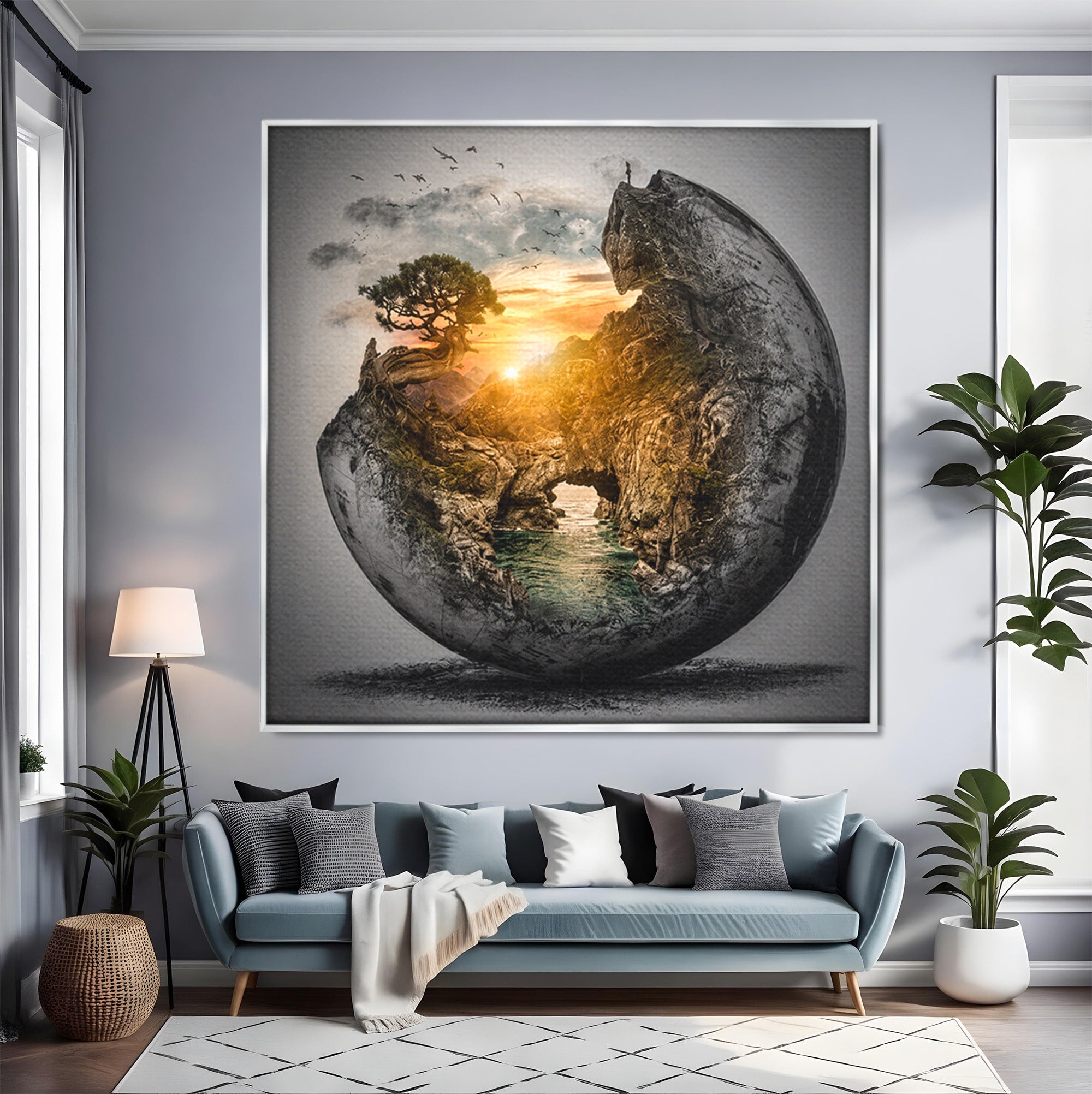 Tablou Canvas Premium LuxCanva® S1039, Lumea In Miniatura, Peisaj, Natura, Fantezie, Apus, Living, Culori Vibrante