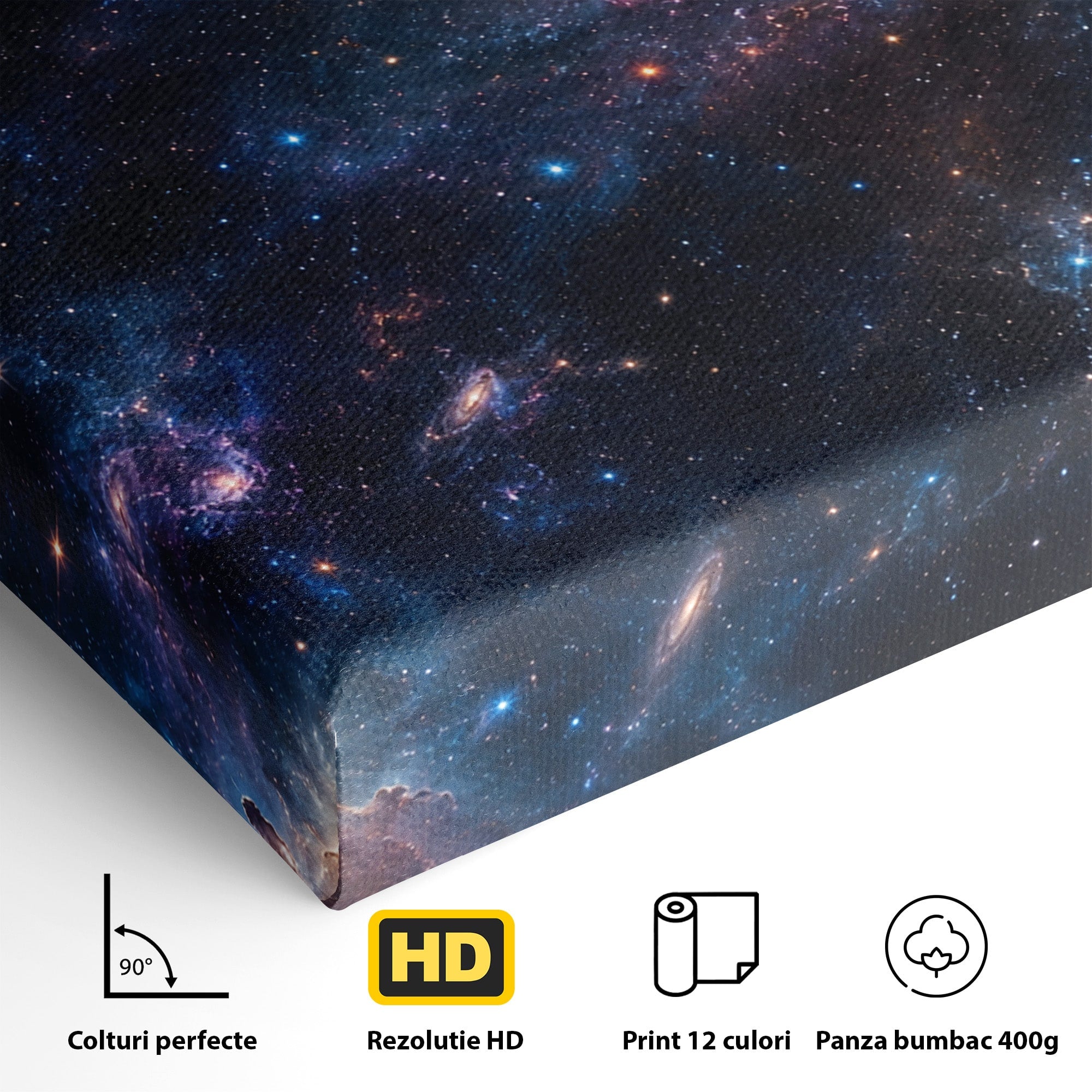 Tablou Canvas Premium LuxCanva® S1041, Galaxia Misterioasa, Galaxie, Spatiu, Univers, Stele, Dormitor, Birou, Culori Vibrante