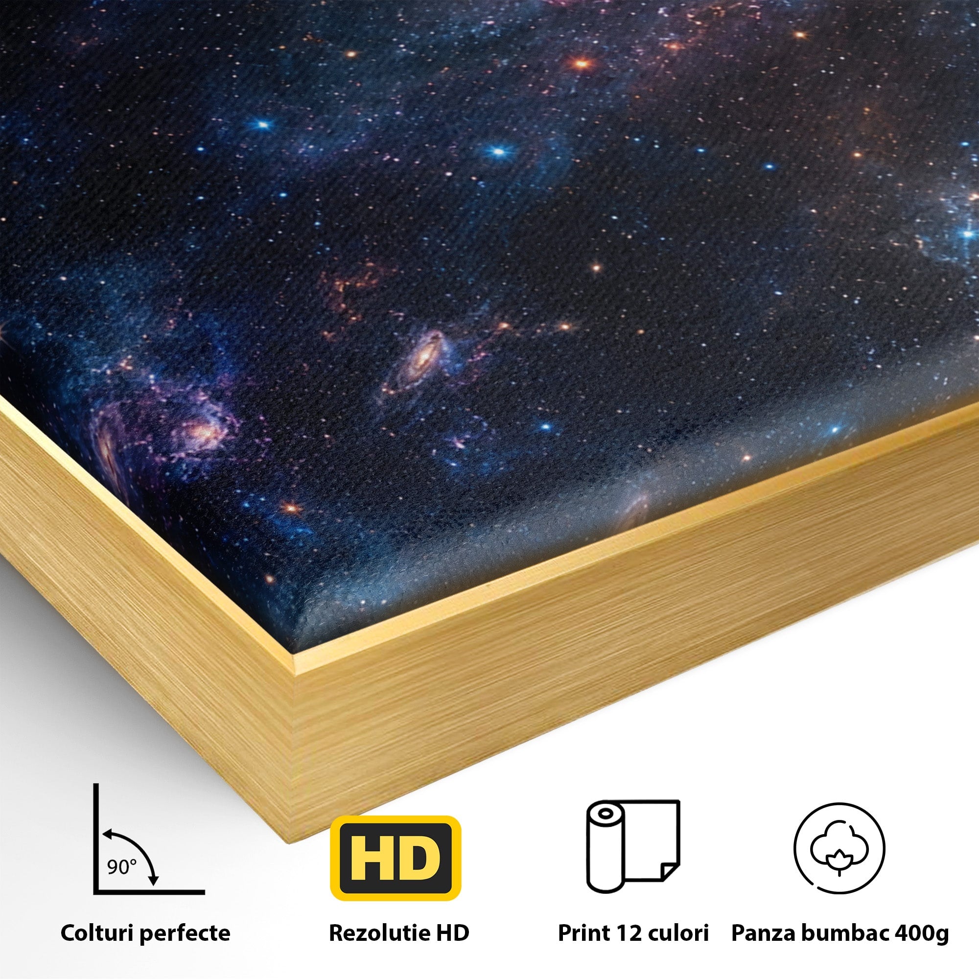 Tablou Canvas Premium LuxCanva® S1041, Galaxia Misterioasa, Galaxie, Spatiu, Univers, Stele, Dormitor, Birou, Culori Vibrante