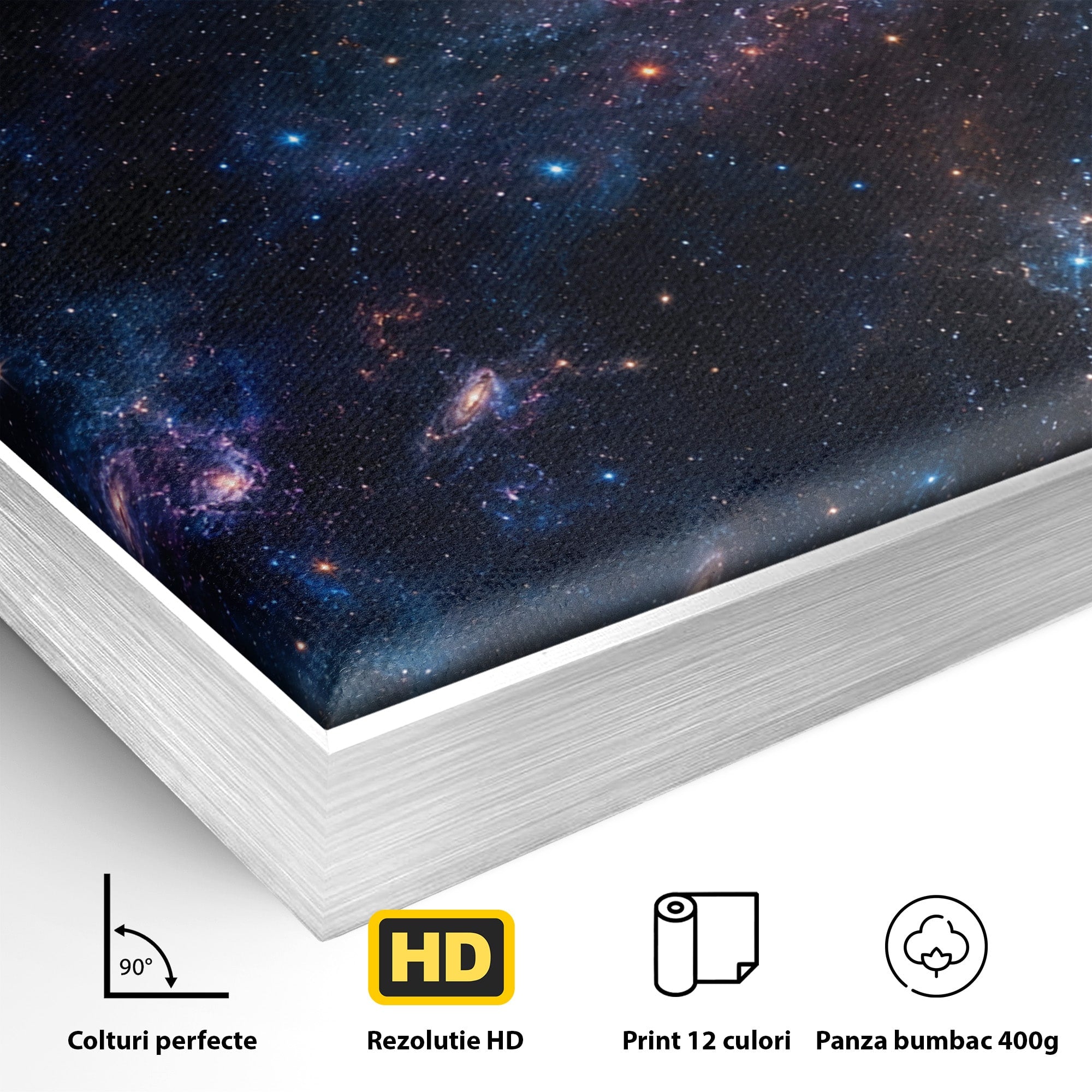 Tablou Canvas Premium LuxCanva® S1041, Galaxia Misterioasa, Galaxie, Spatiu, Univers, Stele, Dormitor, Birou, Culori Vibrante