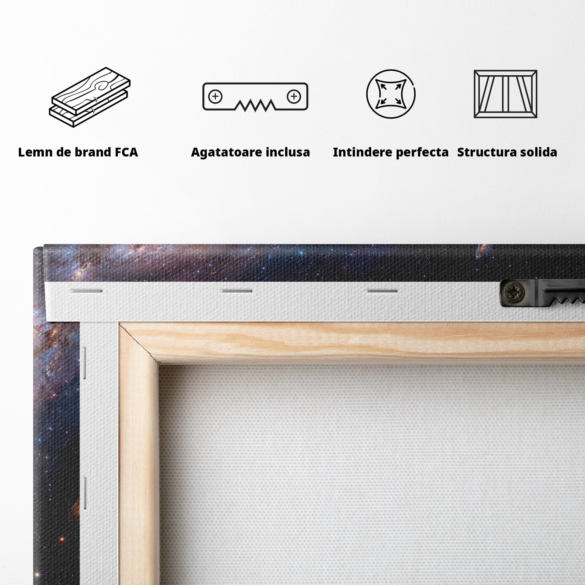 Tablou Canvas Premium LuxCanva® S1041, Galaxia Misterioasa, Galaxie, Spatiu, Univers, Stele, Dormitor, Birou, Culori Vibrante