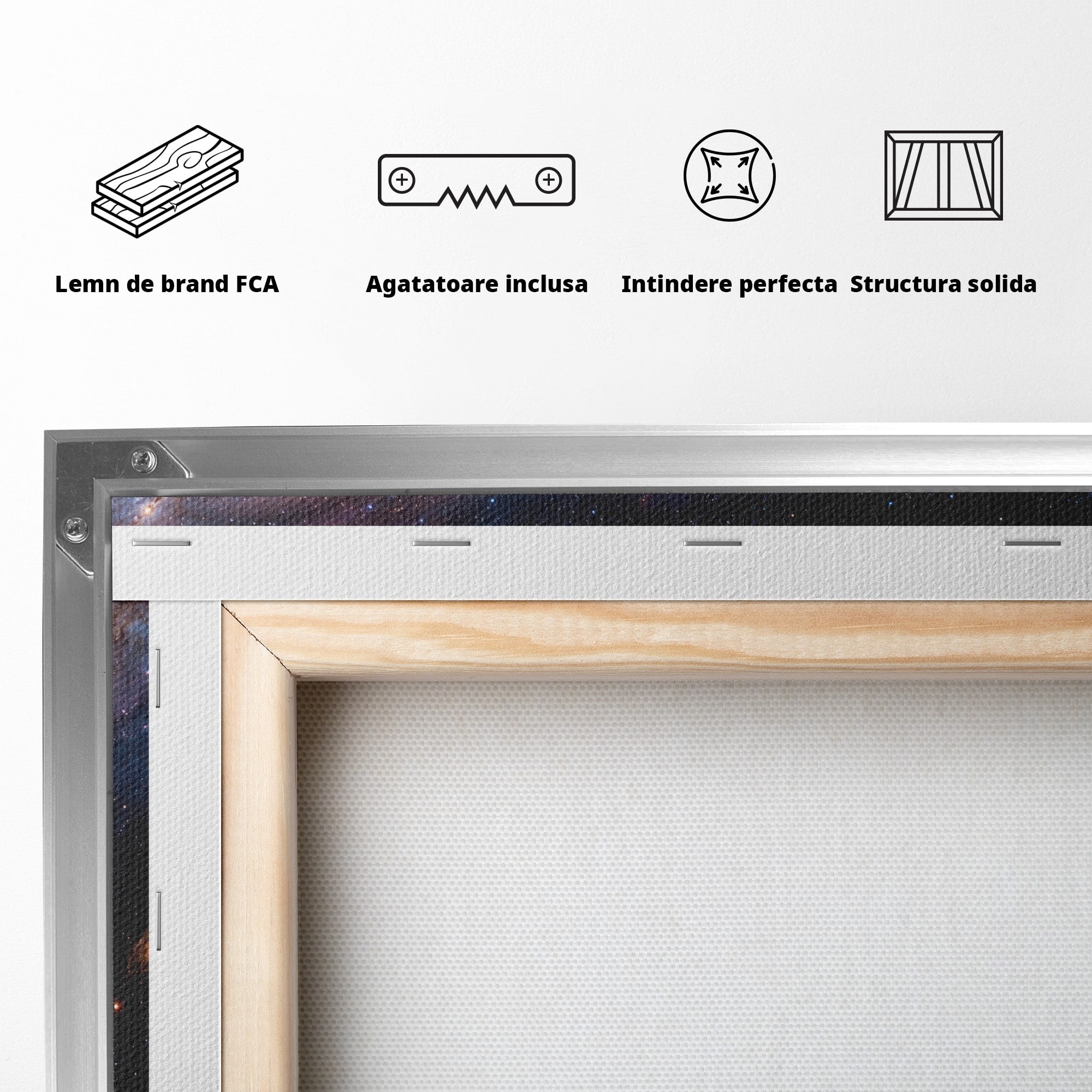 Tablou Canvas Premium LuxCanva® S1041, Galaxia Misterioasa, Galaxie, Spatiu, Univers, Stele, Dormitor, Birou, Culori Vibrante