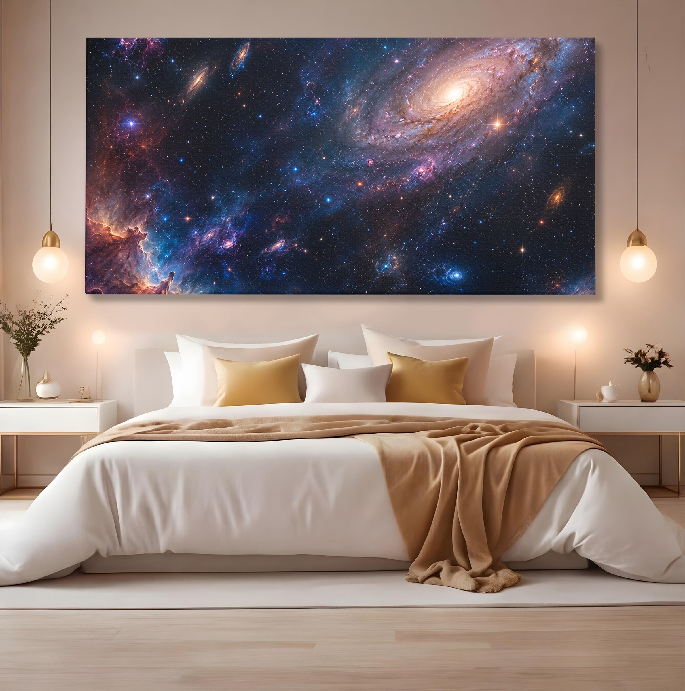 Tablou Canvas Premium LuxCanva® S1041, Galaxia Misterioasa, Galaxie, Spatiu, Univers, Stele, Dormitor, Birou, Culori Vibrante