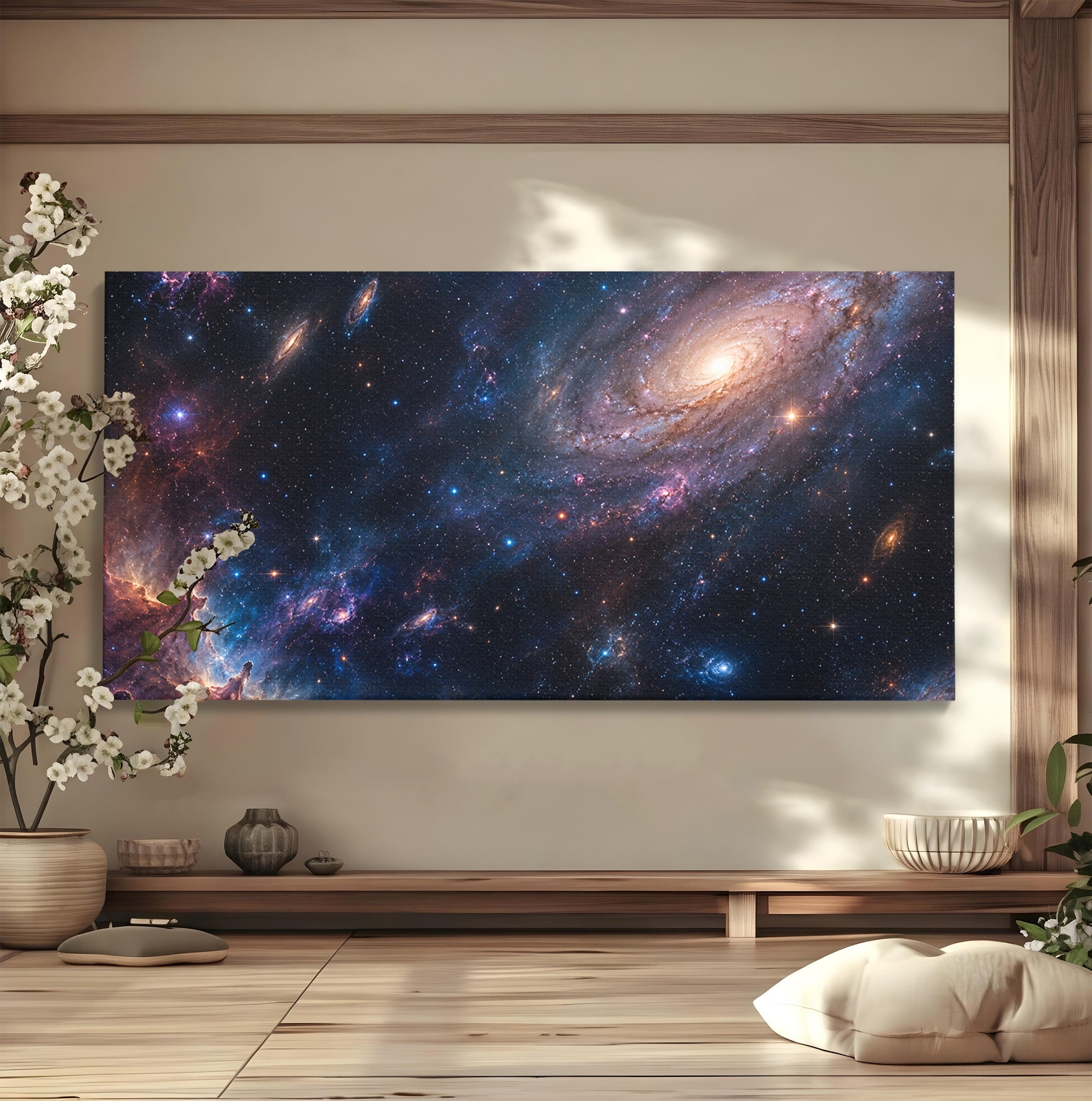Tablou Canvas Premium LuxCanva® S1041, Galaxia Misterioasa, Galaxie, Spatiu, Univers, Stele, Dormitor, Birou, Culori Vibrante