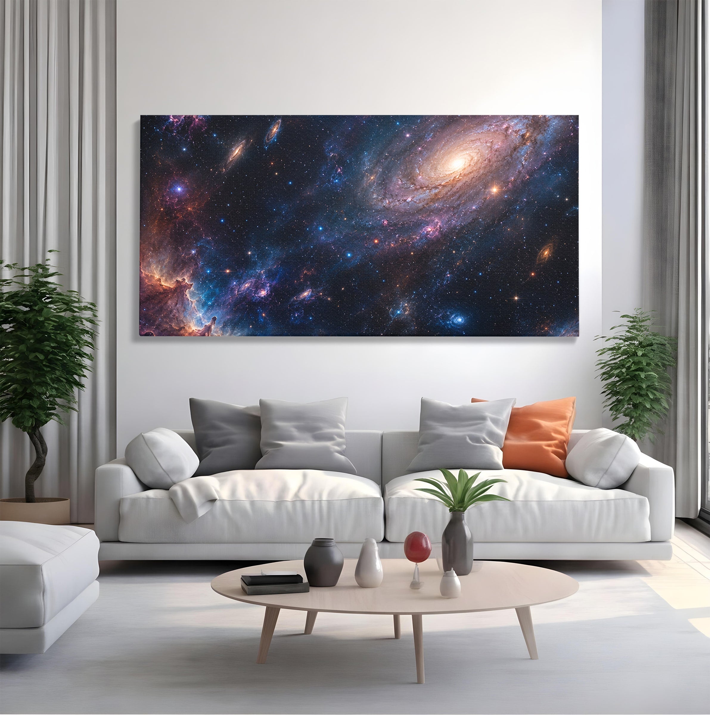 Tablou Canvas Premium LuxCanva® S1041, Galaxia Misterioasa, Galaxie, Spatiu, Univers, Stele, Dormitor, Birou, Culori Vibrante
